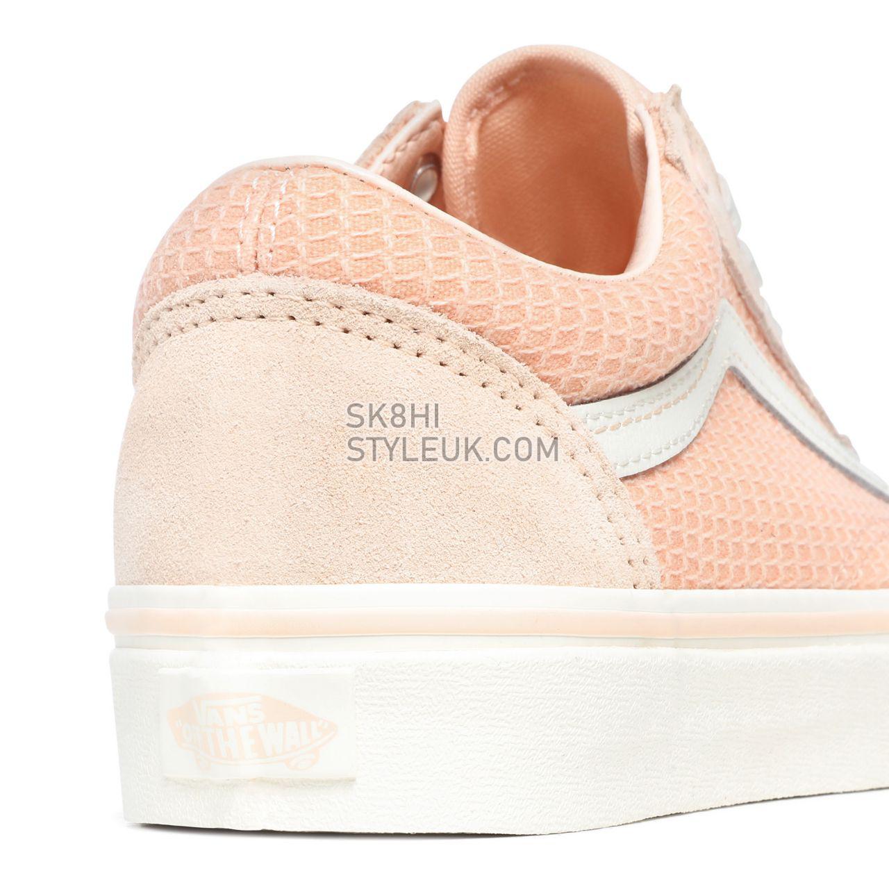 Vans Multi Woven Old Skool Pink Classic Womens - (Multi Woven) Creme De Peche/Snow White VN0A4U3BXF4 Shoes