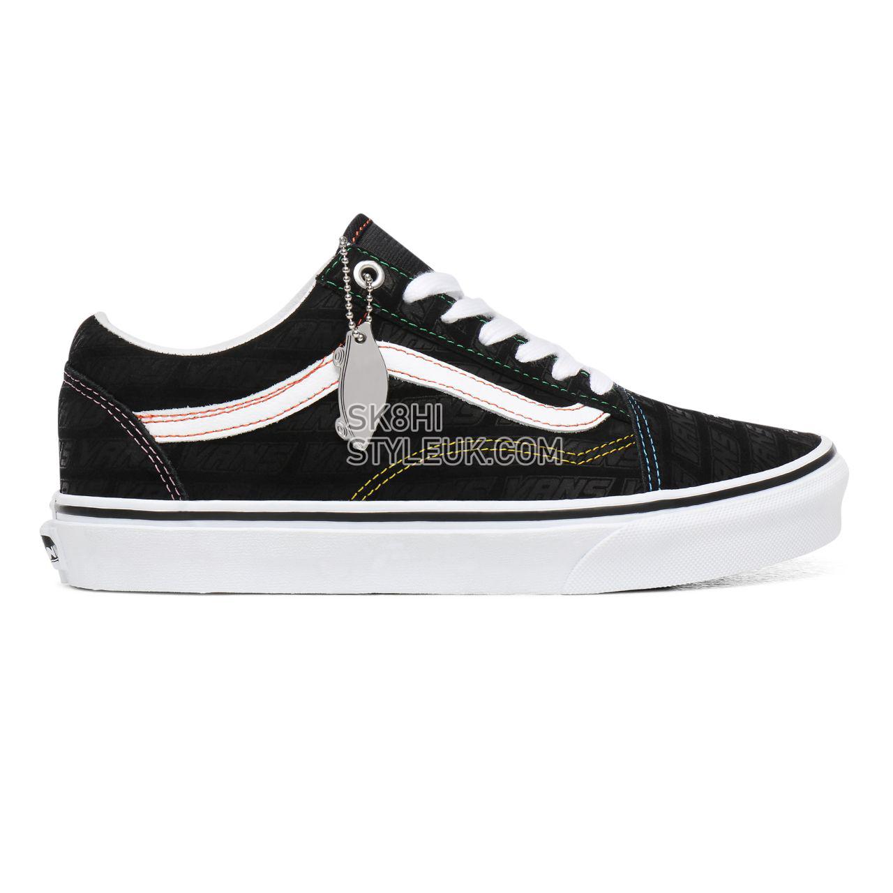 Vans Emboss Old Skool Black Classic Womens - (Vans Emboss) Black/True White VN0A4U3BX00 Shoes