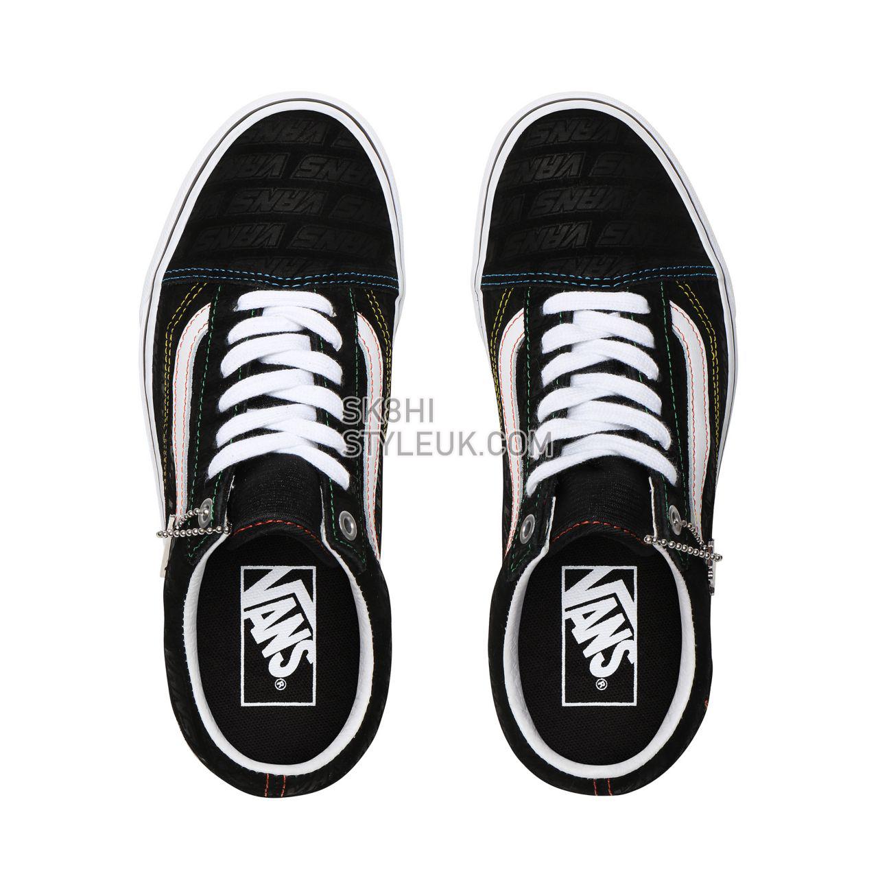 Vans Emboss Old Skool Black Classic Womens - (Vans Emboss) Black/True White VN0A4U3BX00 Shoes