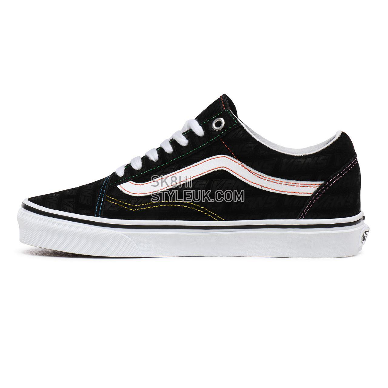 Vans Emboss Old Skool Black Classic Womens - (Vans Emboss) Black/True White VN0A4U3BX00 Shoes