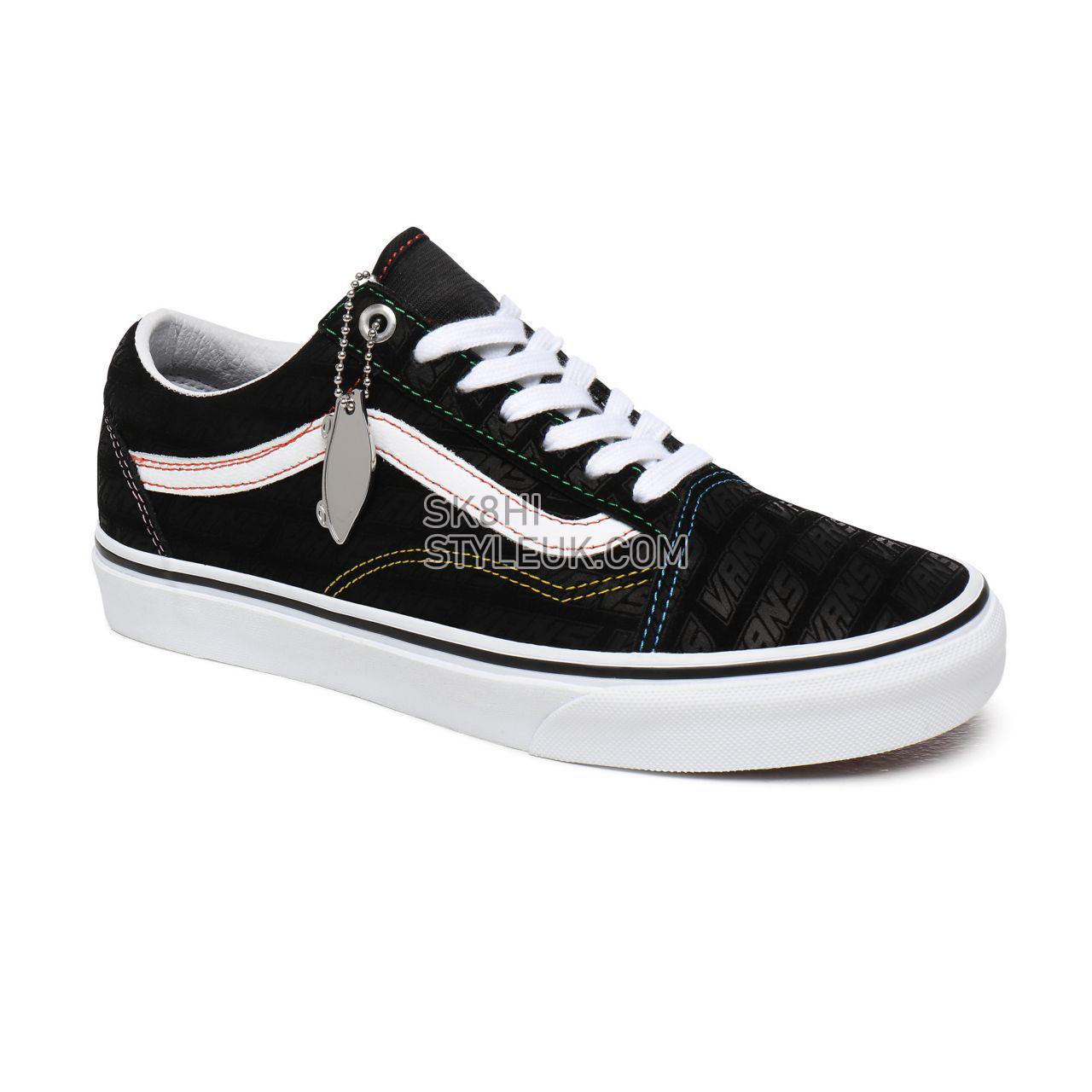 Vans Emboss Old Skool Black Classic Womens - (Vans Emboss) Black/True White VN0A4U3BX00 Shoes