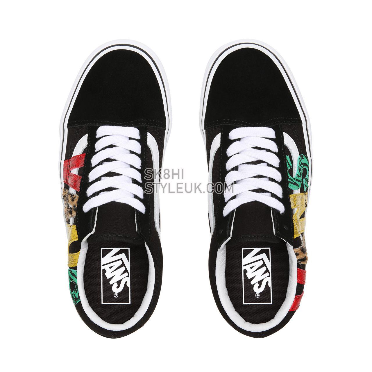 Vans Multi Animal Old Skool Black Classic Womens - (Multi Animal) Rasta/Black VN0A4U3BXF1 Shoes