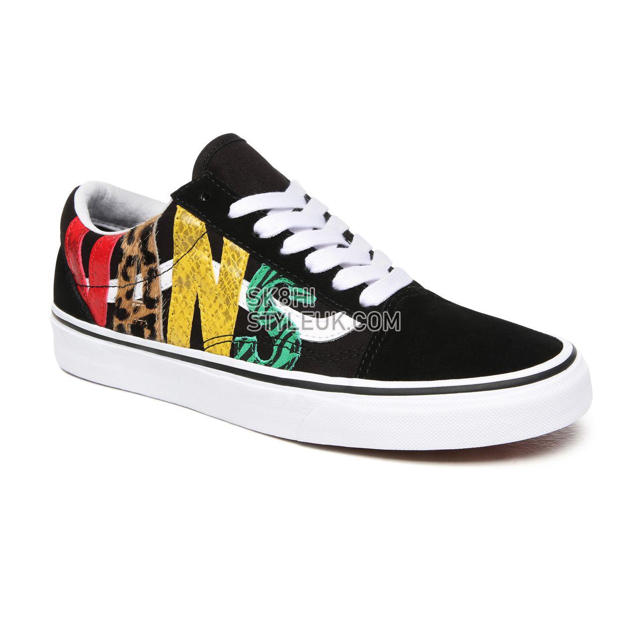 Vans Multi Animal Old Skool Black Classic Womens - (Multi Animal) Rasta/Black VN0A4U3BXF1 Shoes