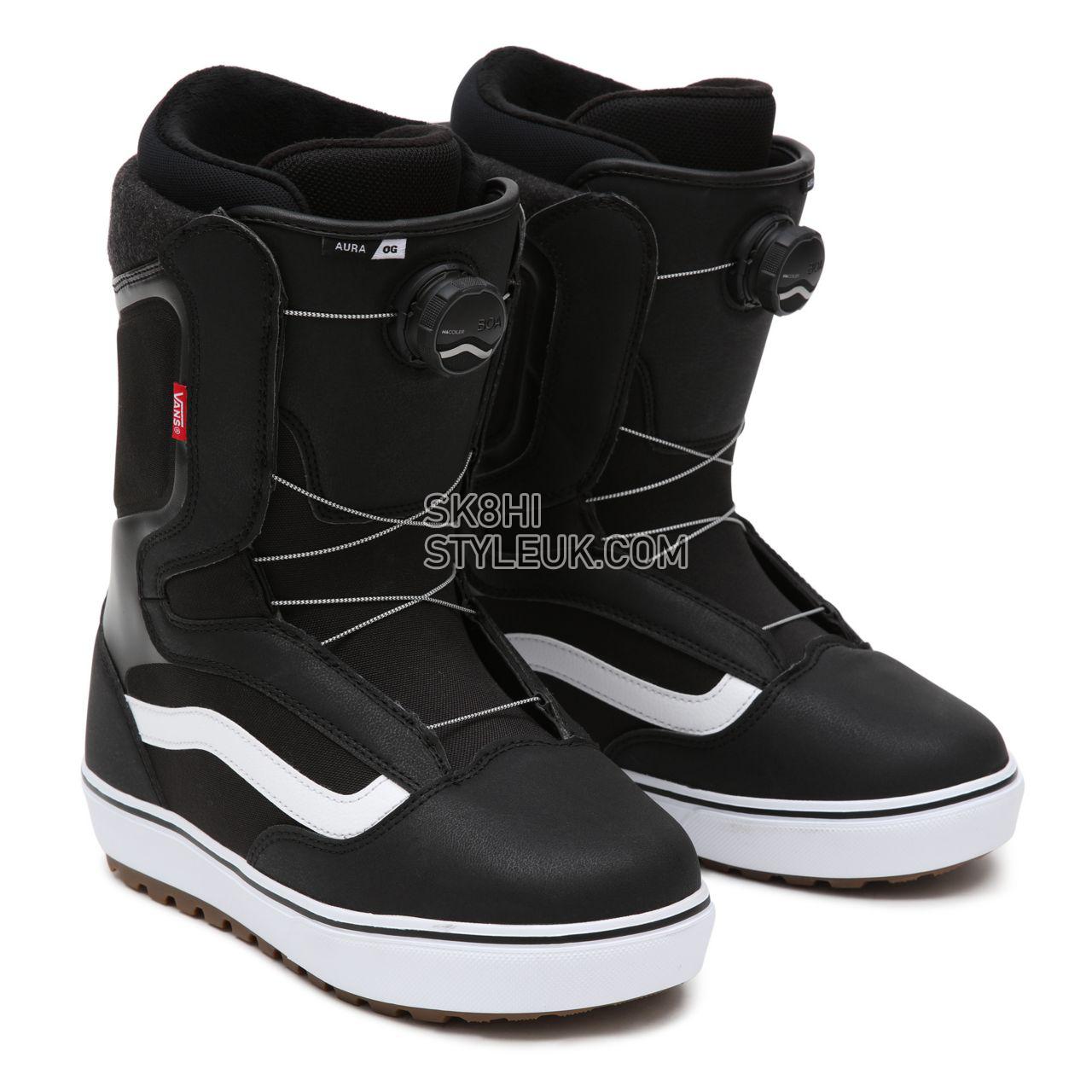 Vans Men Aura OG Snowboard Boots Mens Womens - Black/White 20 VN0A54FZ0BN Shoes