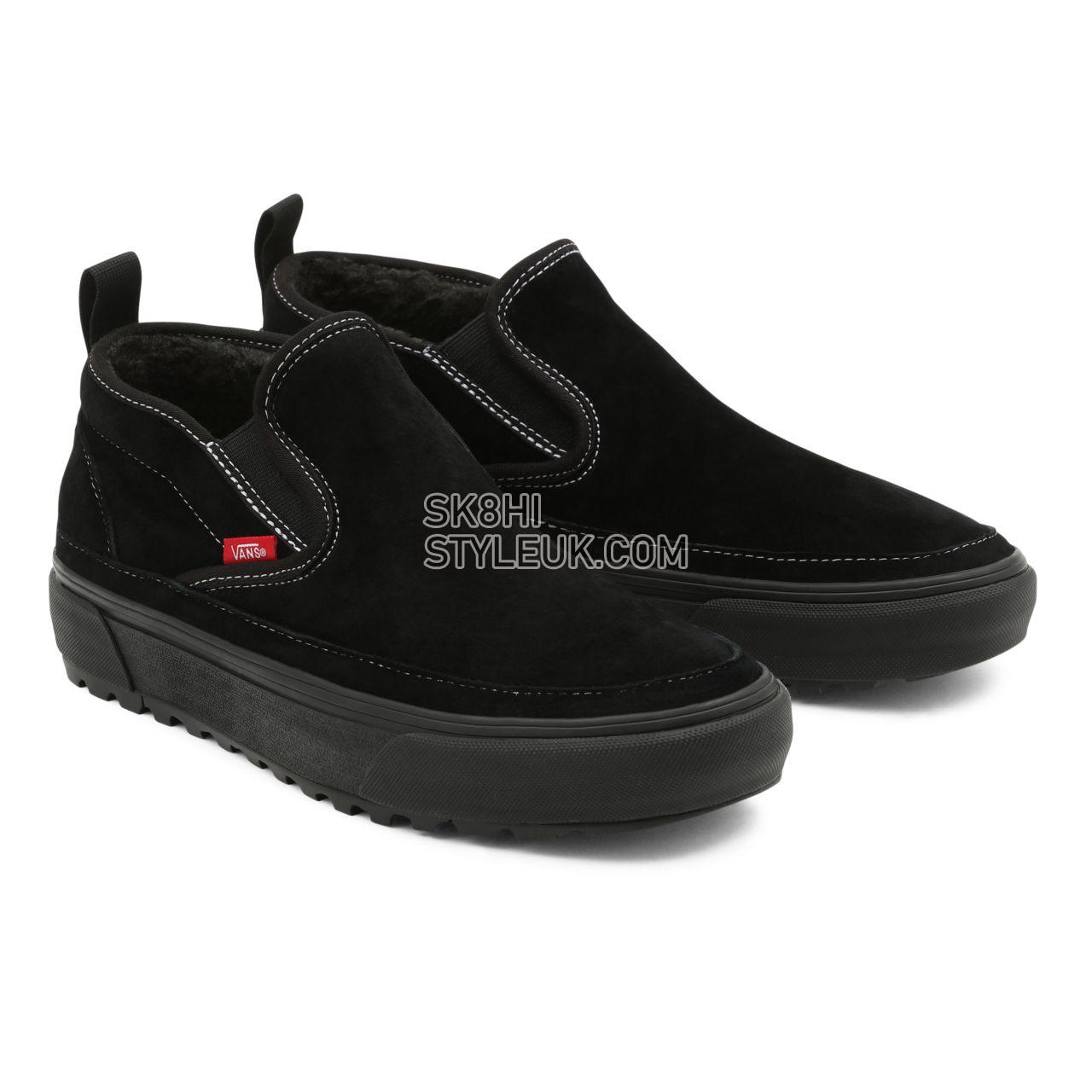 Vans Mid Slip MTE-1 Black Classic Mens Womens - Black/Black/Suede VN0A5KQS426 Shoes