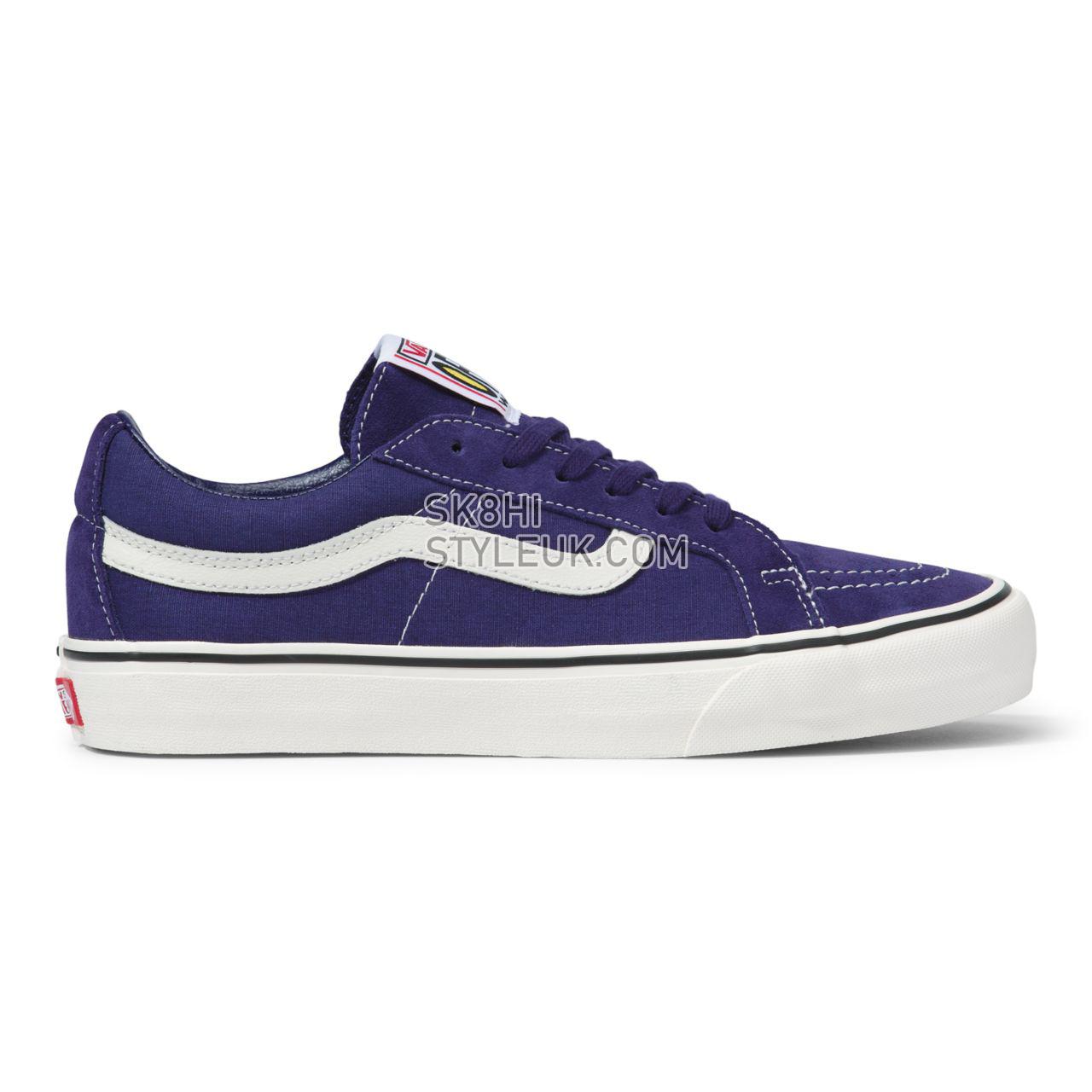 Vans Salt Wash Sk8-Low Reissue Sf Blue Classic Mens Womens - (Salt Wash) astral aura/marshmallow VN0A4UWIA0S Shoes