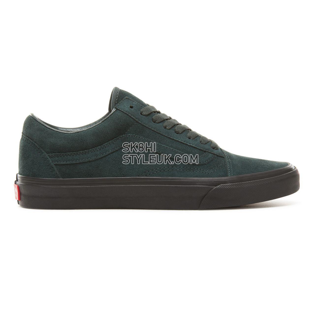 Vans Suede Black Outsole Old Skool Classic Mens Womens - (Black Outsole) Darkest Spruce/Black VA38G1U8U Shoes