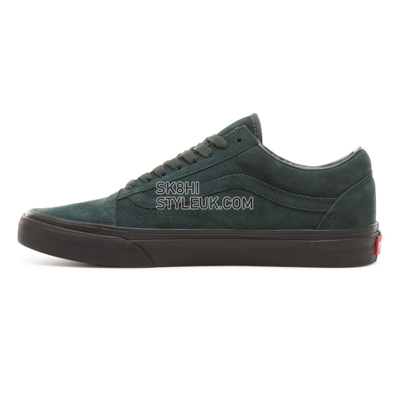 Vans Suede Black Outsole Old Skool Classic Mens Womens - (Black Outsole) Darkest Spruce/Black VA38G1U8U Shoes