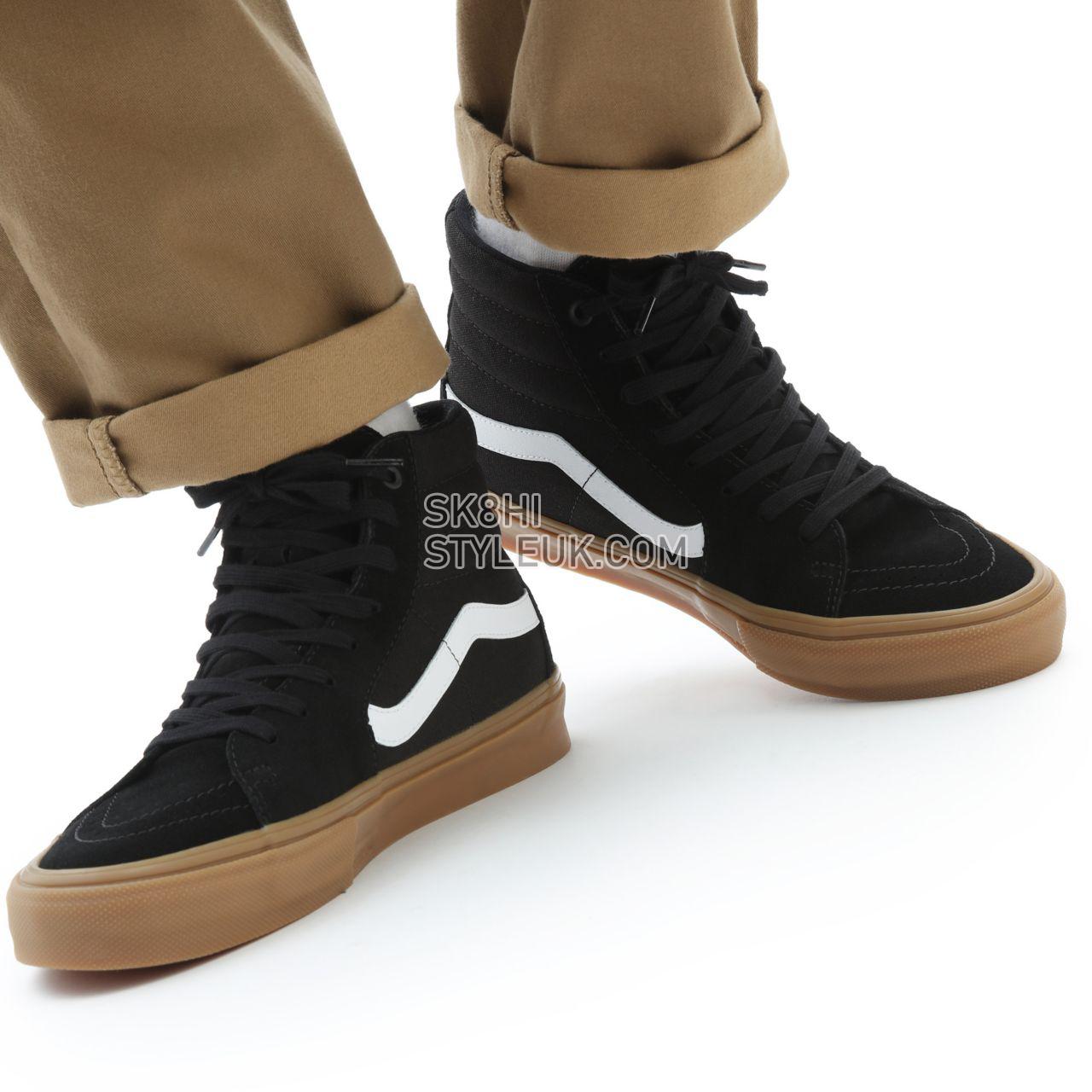 Vans Skate SK8-Hi Black Classic Mens Womens - Black/Gum VN0A5FCCB9M Shoes