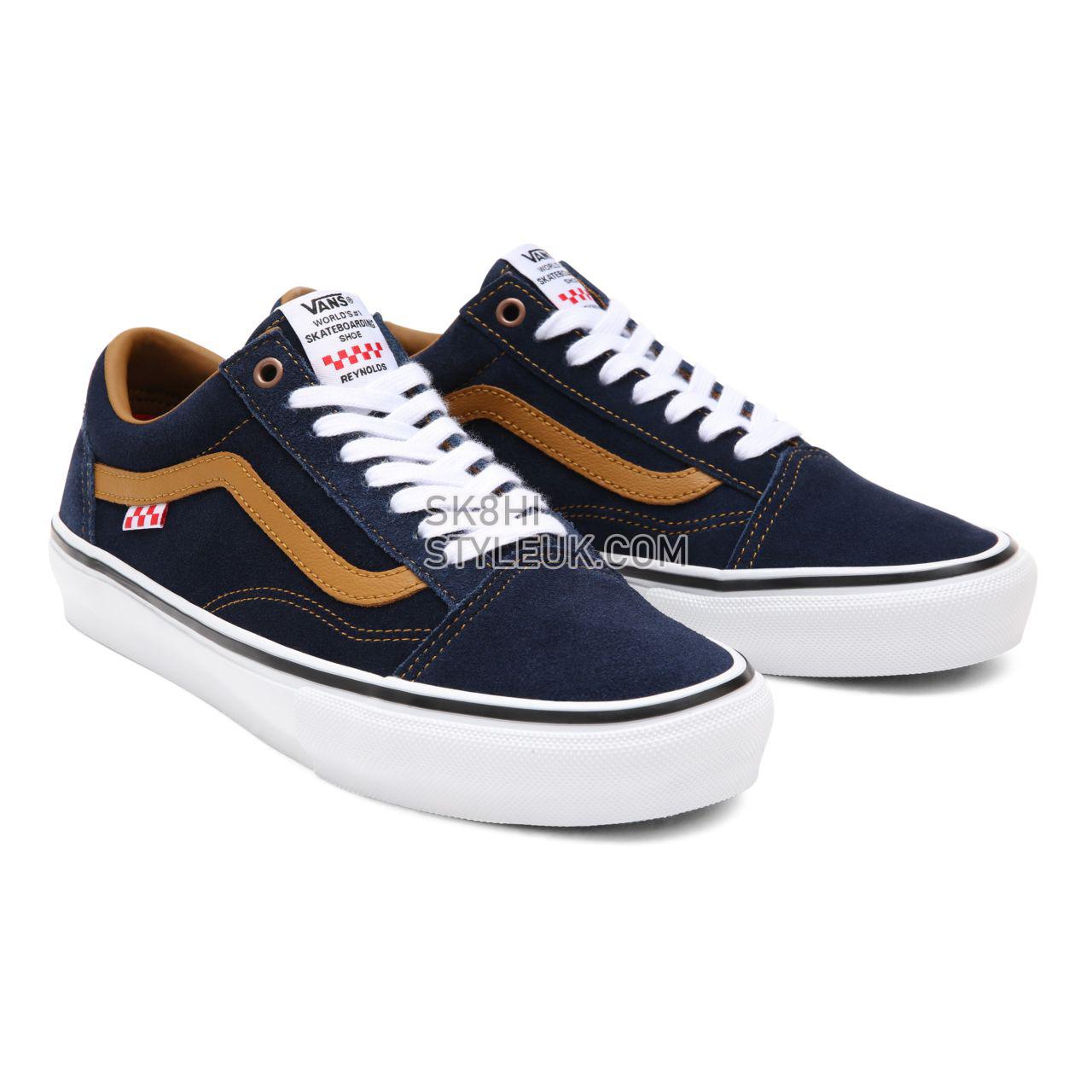 Vans Reynolds Skate Old Skool Brown Classic Mens Womens - (Reynolds) navy/golden brown VN0A5FCB9CV Shoes