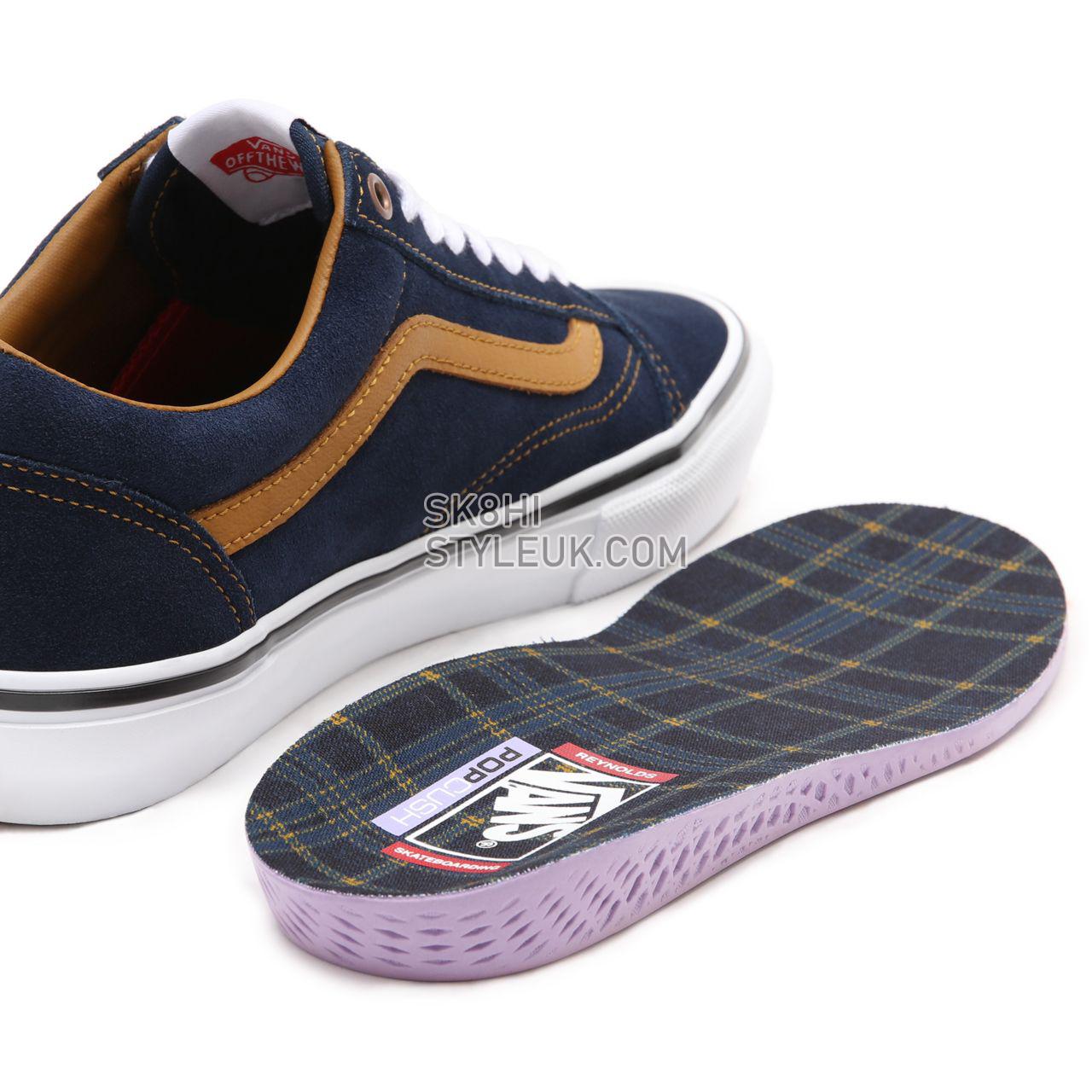 Vans Reynolds Skate Old Skool Brown Classic Mens Womens - (Reynolds) navy/golden brown VN0A5FCB9CV Shoes