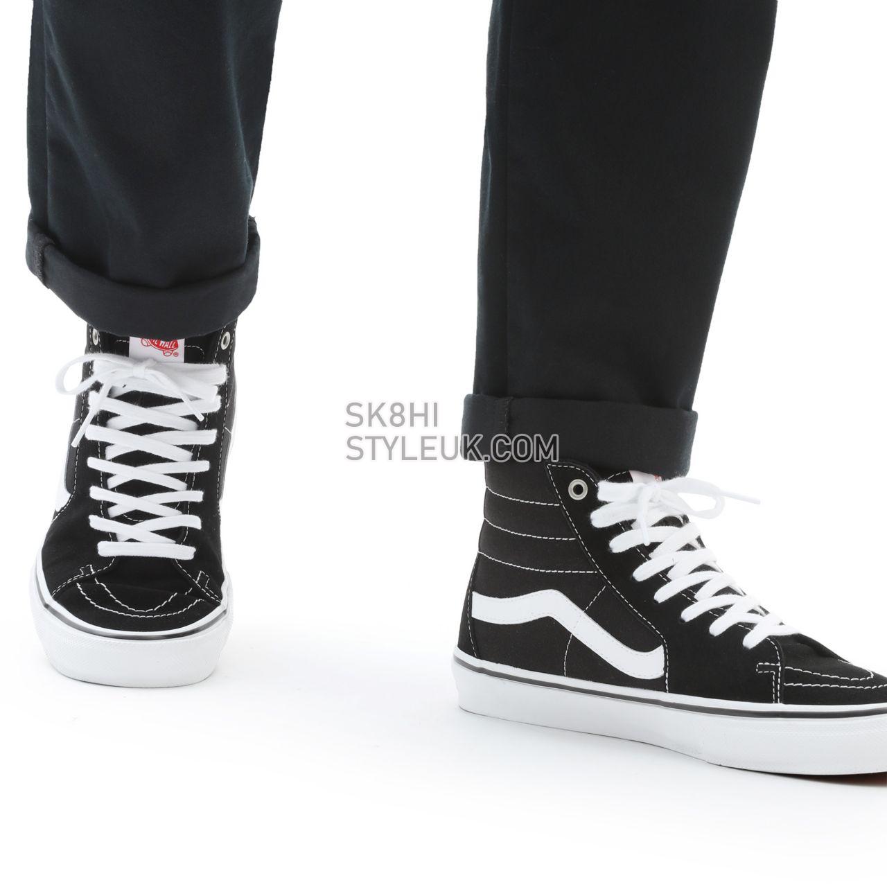 Vans Skate SK8-Hi Black Classic Mens Womens - Black/White VN0A5FCCY28 Shoes