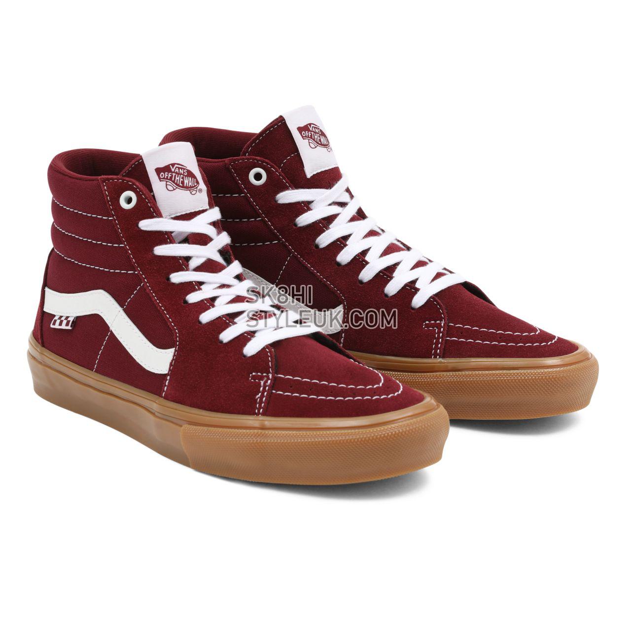 Vans Skate Sk8-Hi Red Classic Mens Womens - Port/Gum VN0A5FCCK10 Shoes