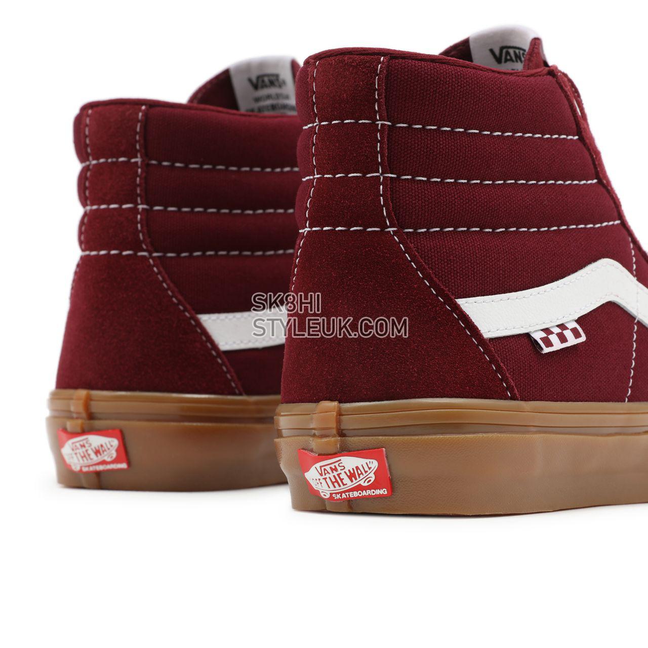 Vans Skate Sk8-Hi Red Classic Mens Womens - Port/Gum VN0A5FCCK10 Shoes