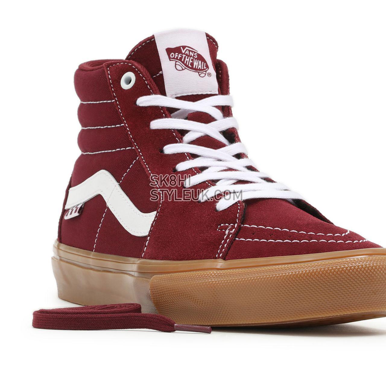 Vans Skate Sk8-Hi Red Classic Mens Womens - Port/Gum VN0A5FCCK10 Shoes