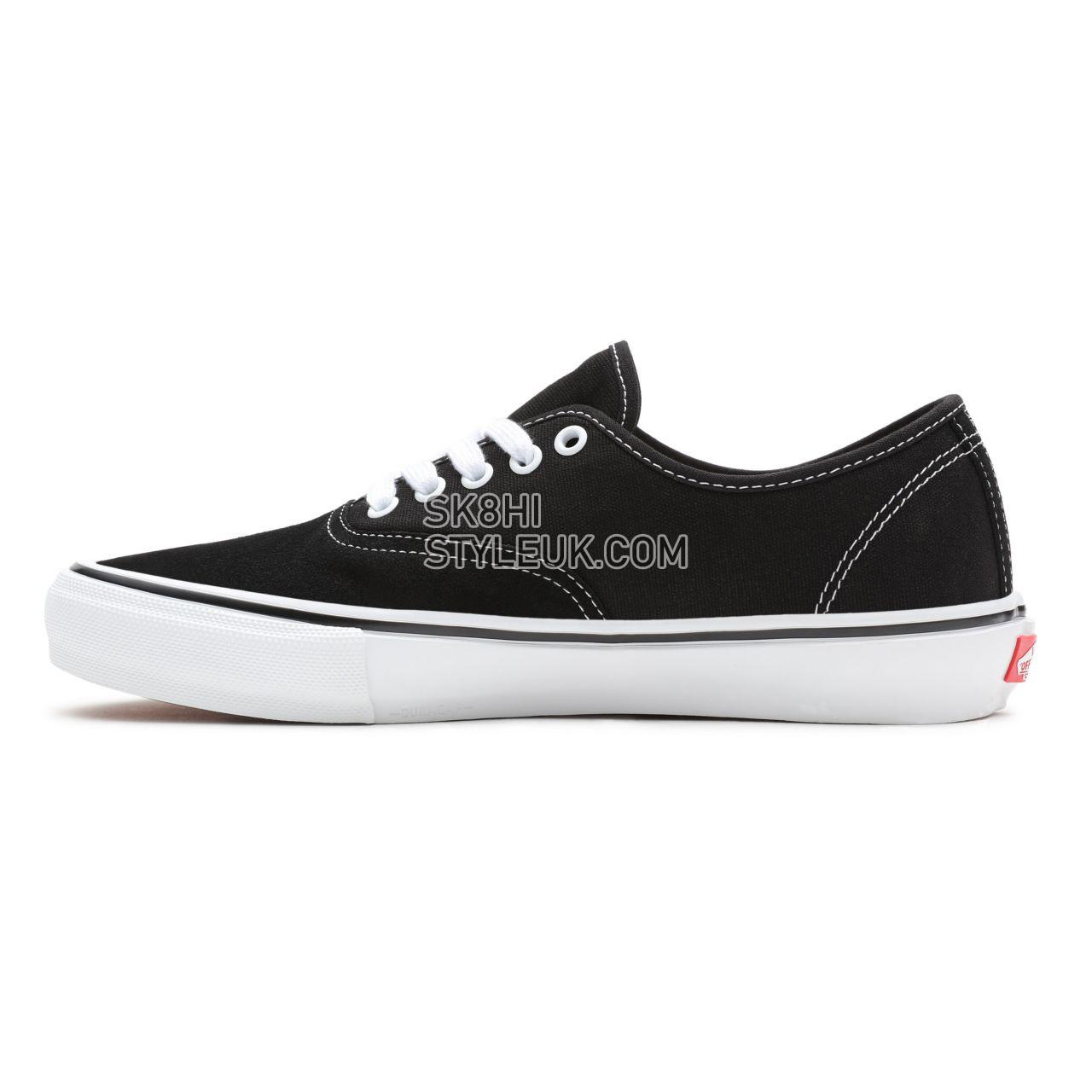 Vans Skate Authentic Black Classic Mens Womens - Black/White VN0A5FC8Y28 Shoes