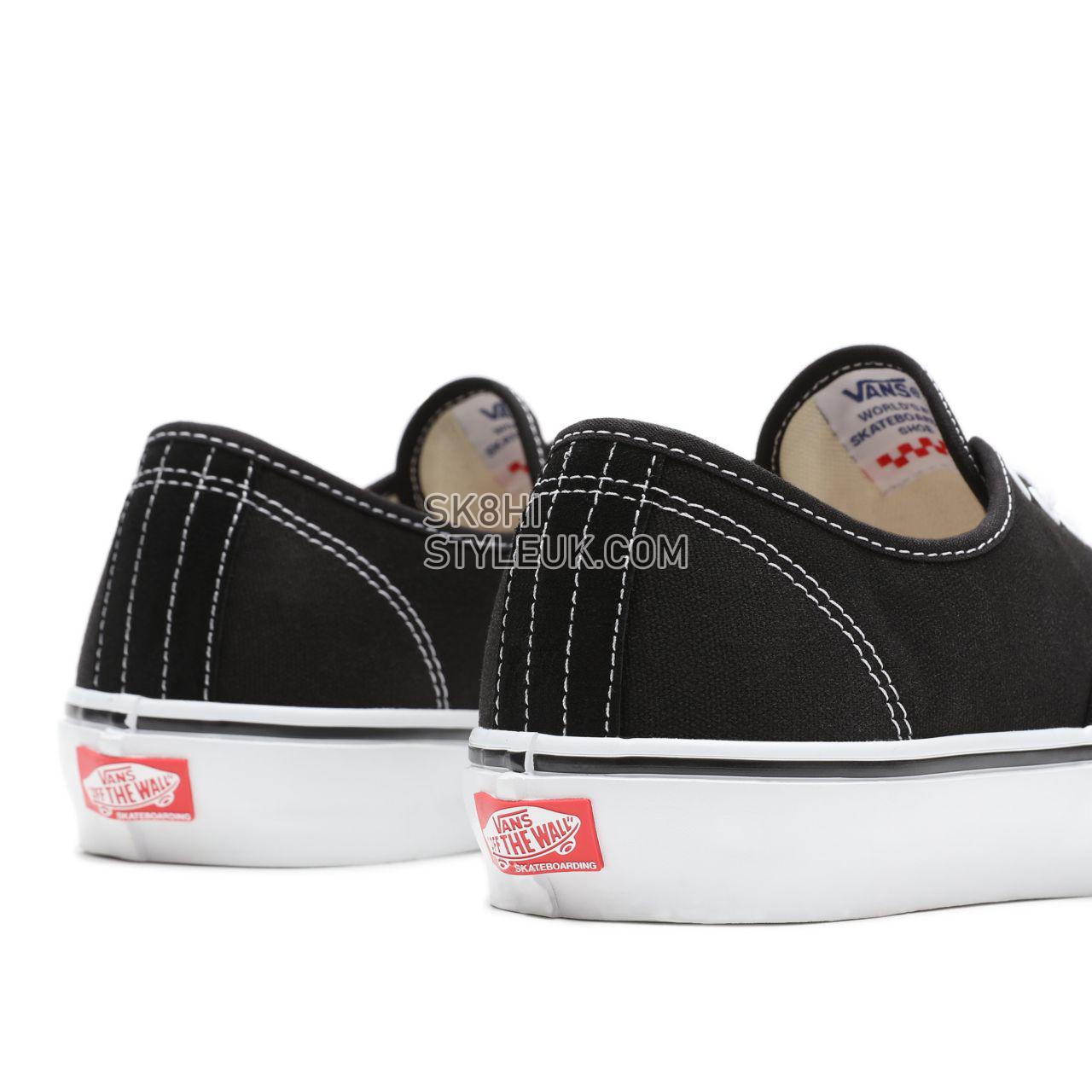 Vans Skate Authentic Black Classic Mens Womens - Black/White VN0A5FC8Y28 Shoes