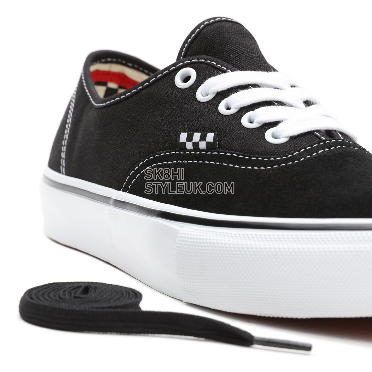 Vans Skate Authentic Black Classic Mens Womens - Black/White VN0A5FC8Y28 Shoes