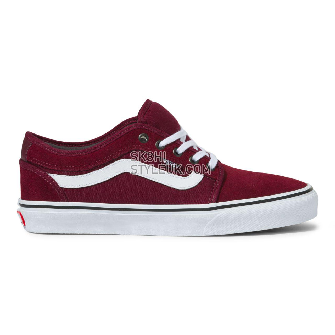 Vans Chukka Low Sidestripe Red Classic Mens Womens - Port/White VN0A5KQZ2PV Shoes