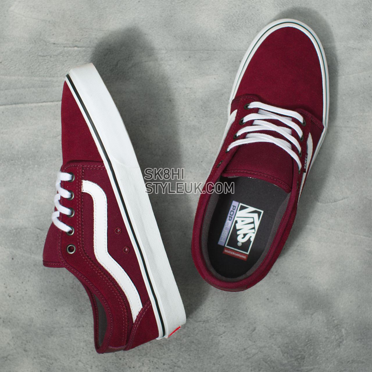 Vans Chukka Low Sidestripe Red Classic Mens Womens - Port/White VN0A5KQZ2PV Shoes