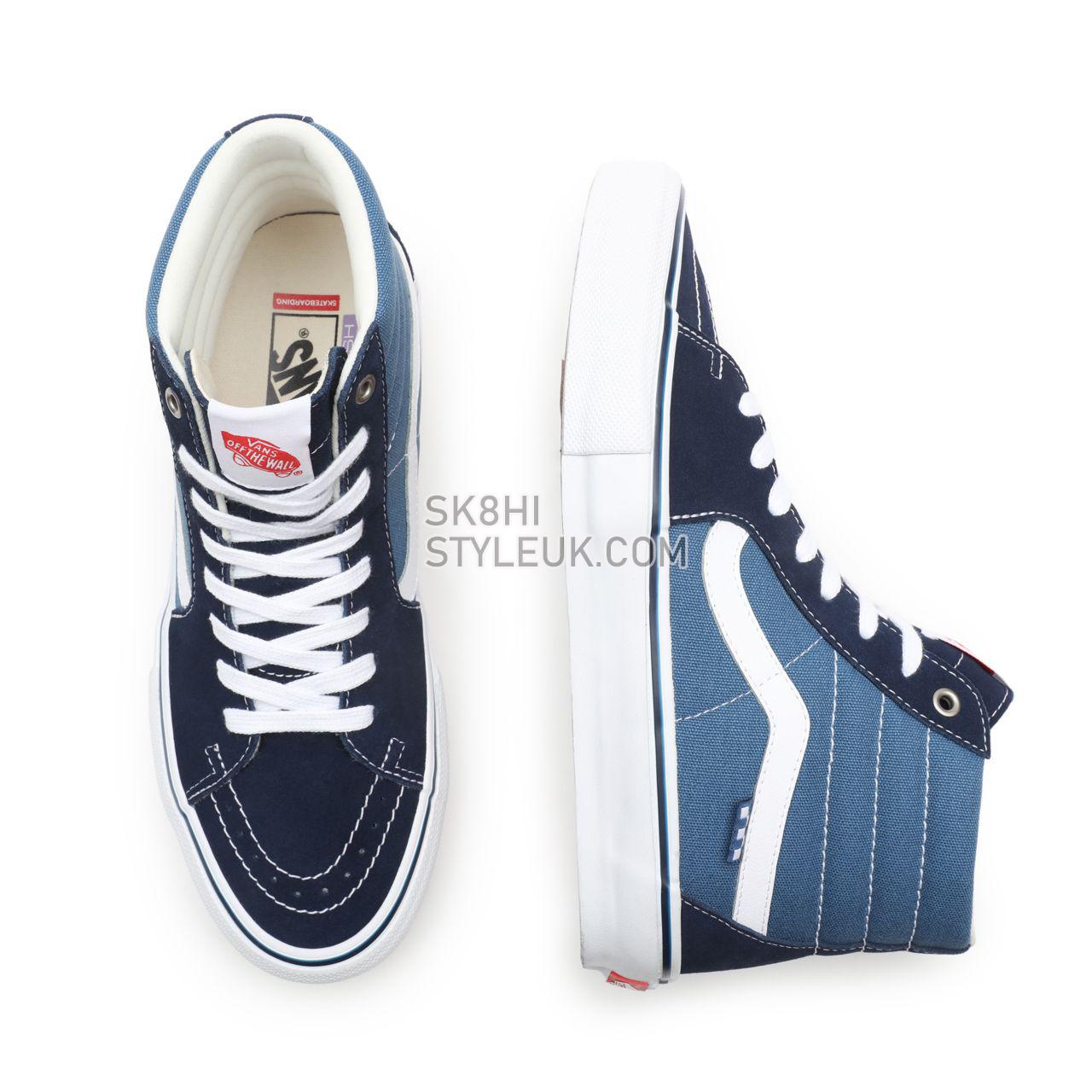 Vans Skate SK8-Hi Blue Classic Mens Womens - Navy/White VN0A5FCCNAV Shoes