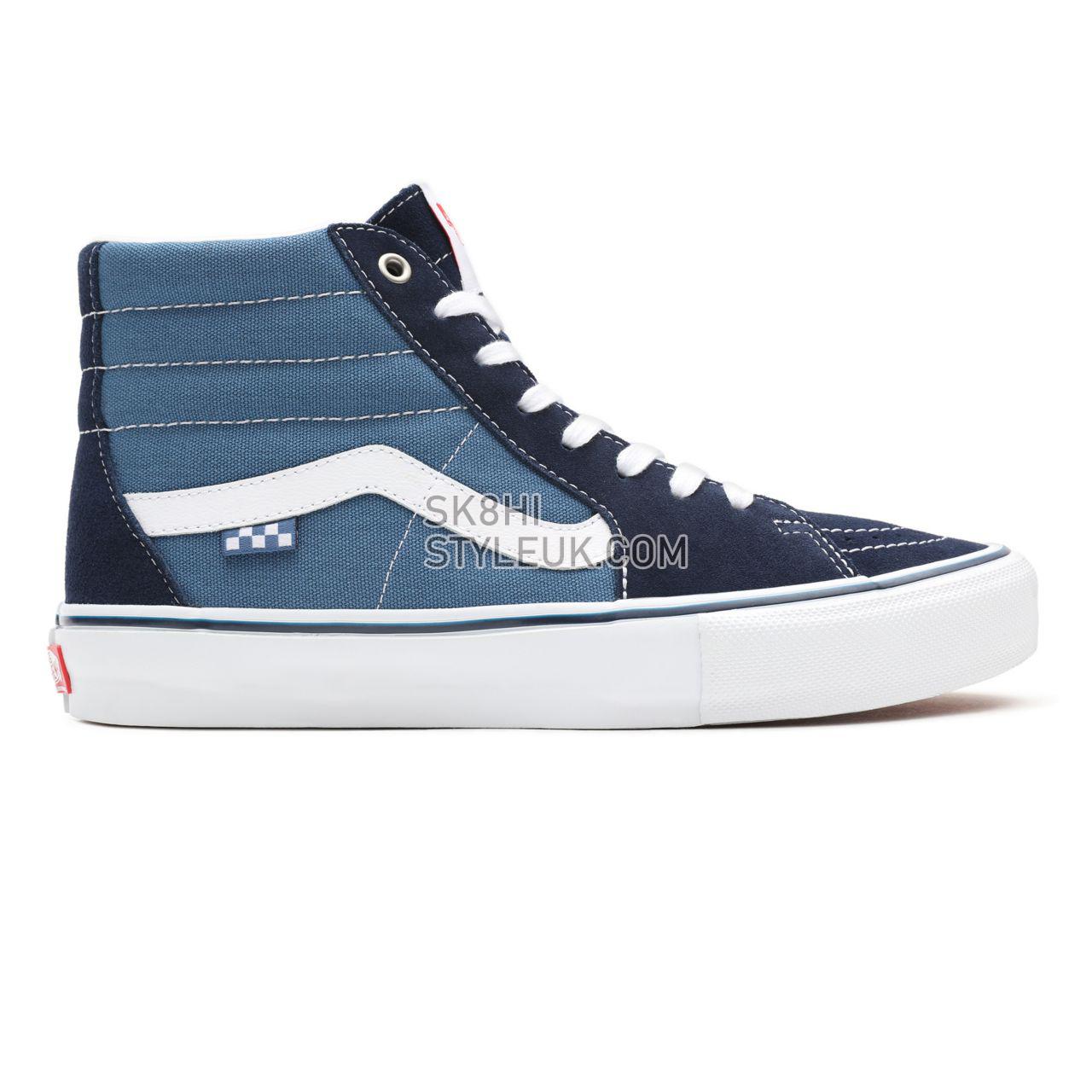 Vans Skate SK8-Hi Blue Classic Mens Womens - Navy/White VN0A5FCCNAV Shoes