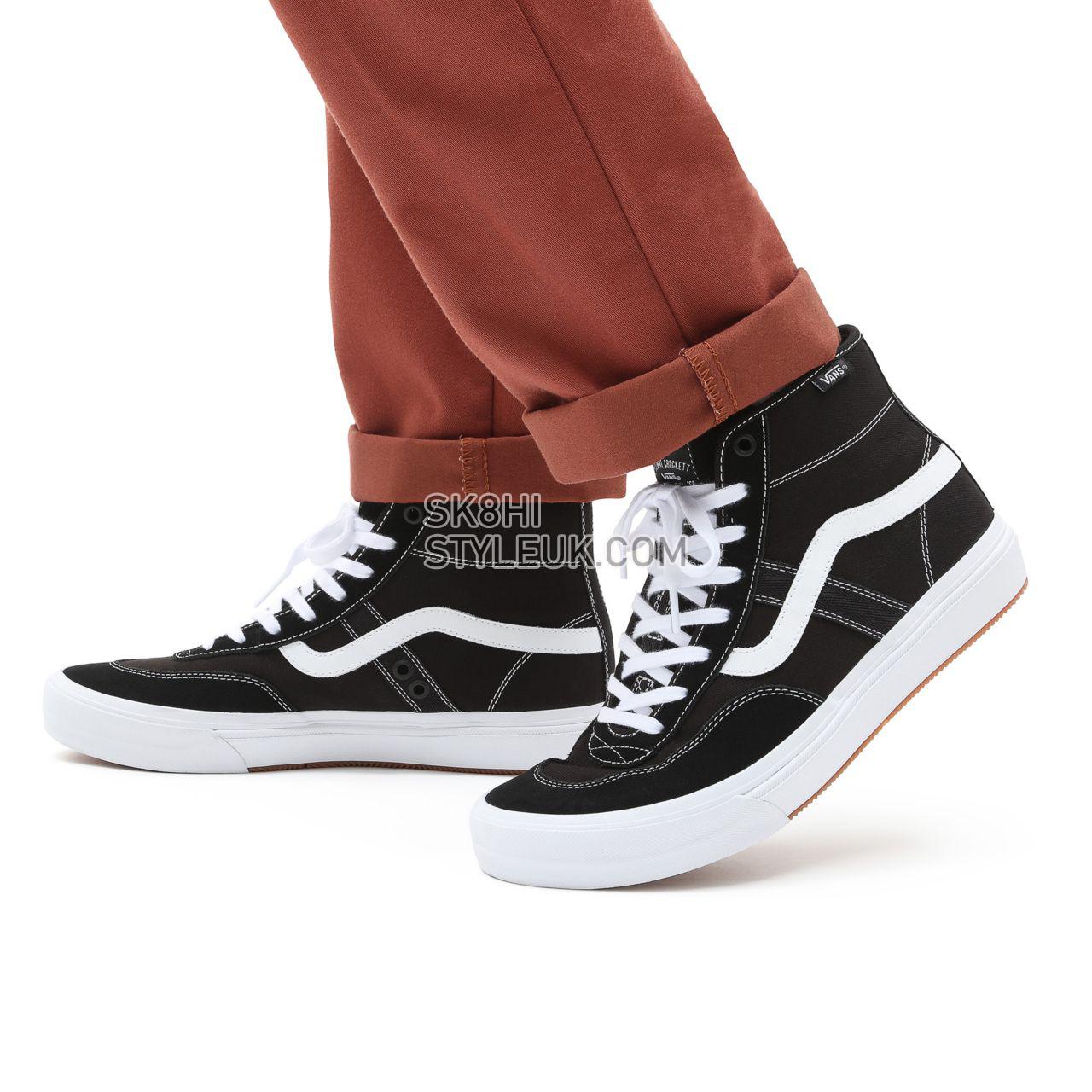 Vans Crockett High Black Classic Mens Womens - Black/White VN0A5JIGY28 Shoes