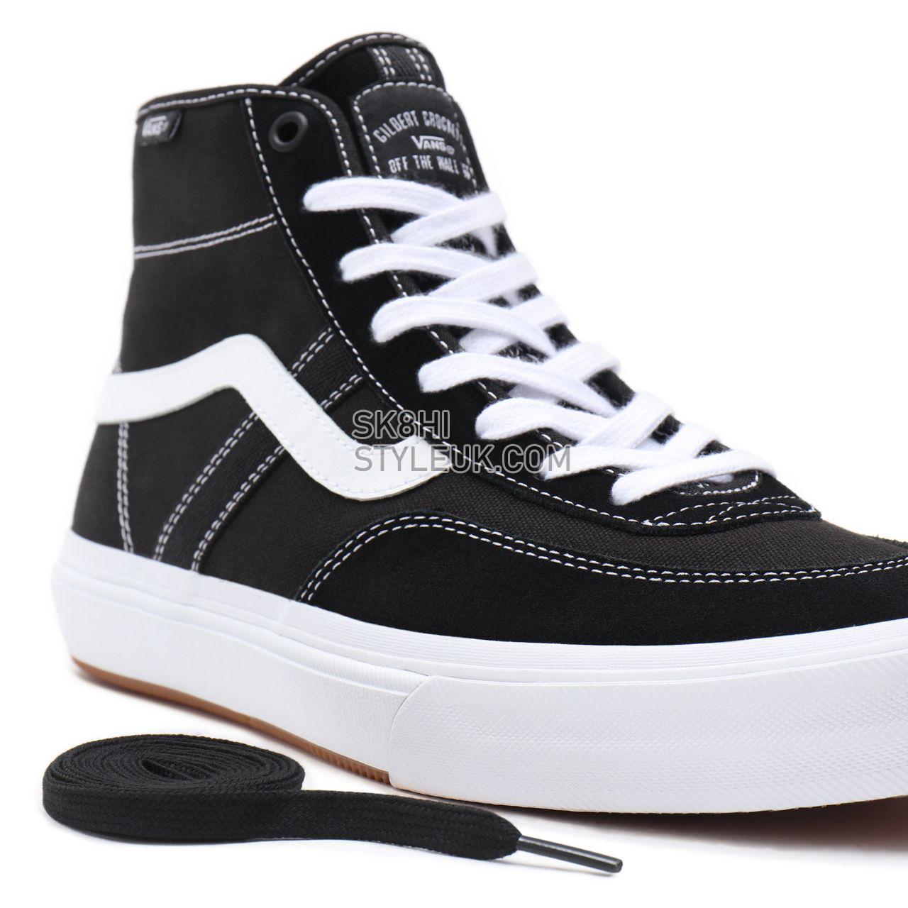 Vans Crockett High Black Classic Mens Womens - Black/White VN0A5JIGY28 Shoes