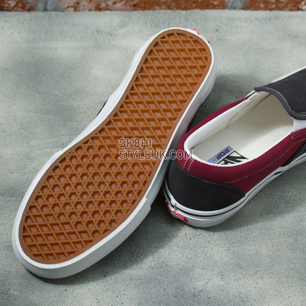 Vans Skate Slip-On Red Classic Mens Womens - asphalt/pomegranate VN0A5FCA249 Shoes