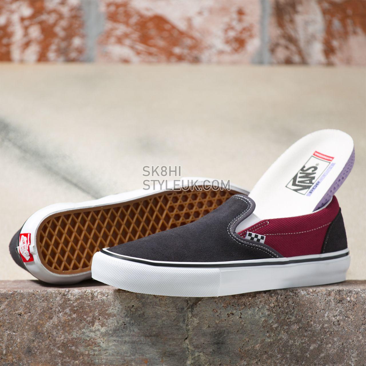 Vans Skate Slip-On Red Classic Mens Womens - asphalt/pomegranate VN0A5FCA249 Shoes