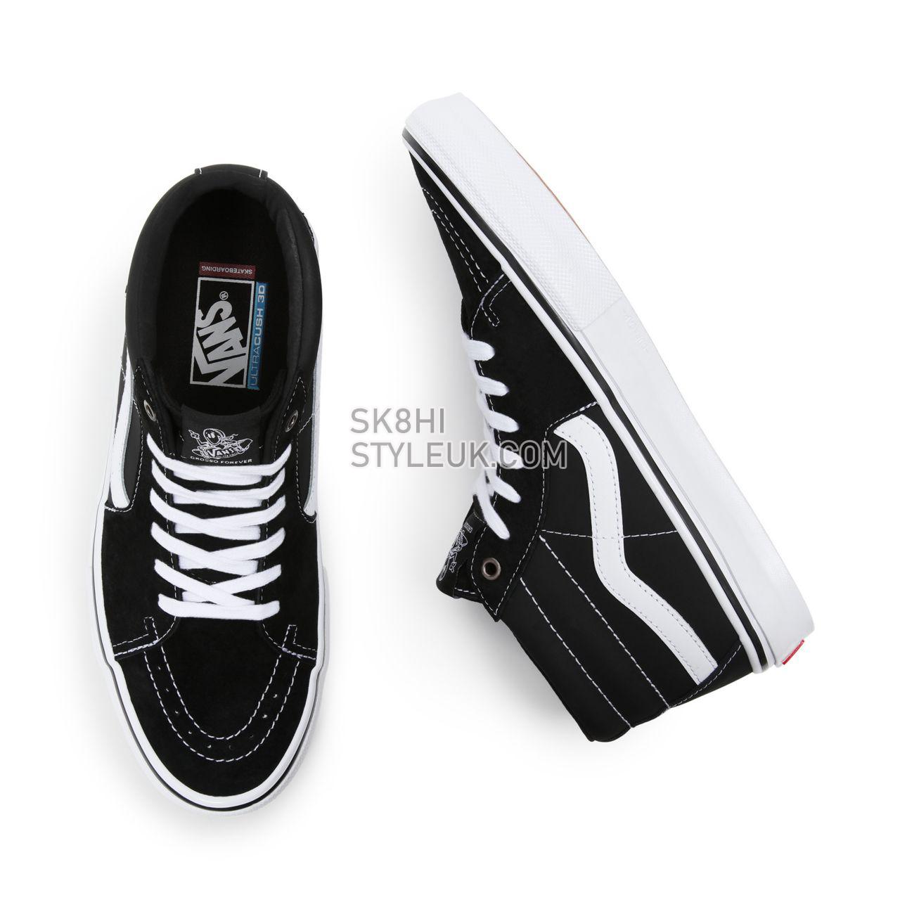 Vans Skate Grosso Mid Black Classic Mens Womens - black/white/emo leather VN0A5FCG625 Shoes