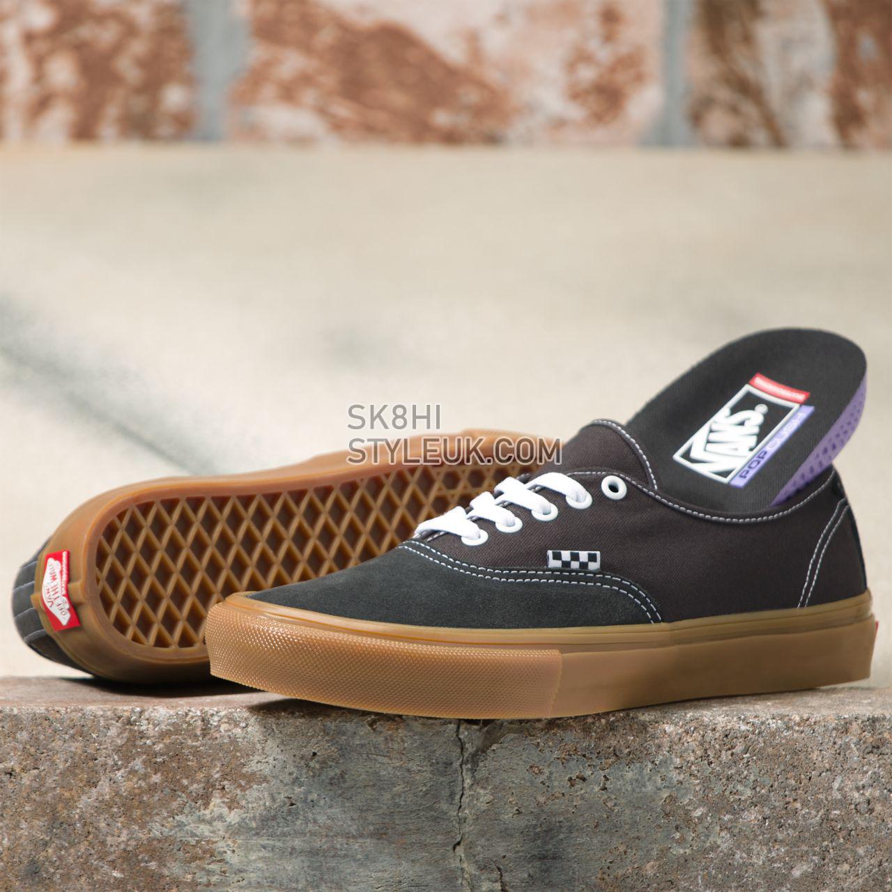 Vans Skate Authentic Black Classic Mens Womens - raven/gum VN0A5FC8241 Shoes