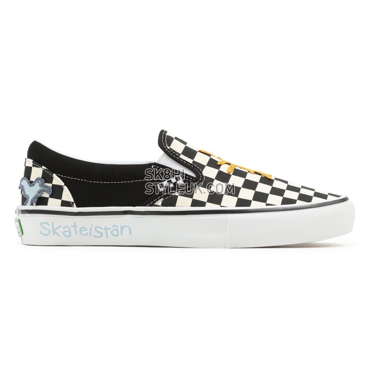 Vans x Skateistan Skate Slip-On Black Classic Mens Womens - (Skateistan) Checkerboard VN0A5FCA89C Shoes