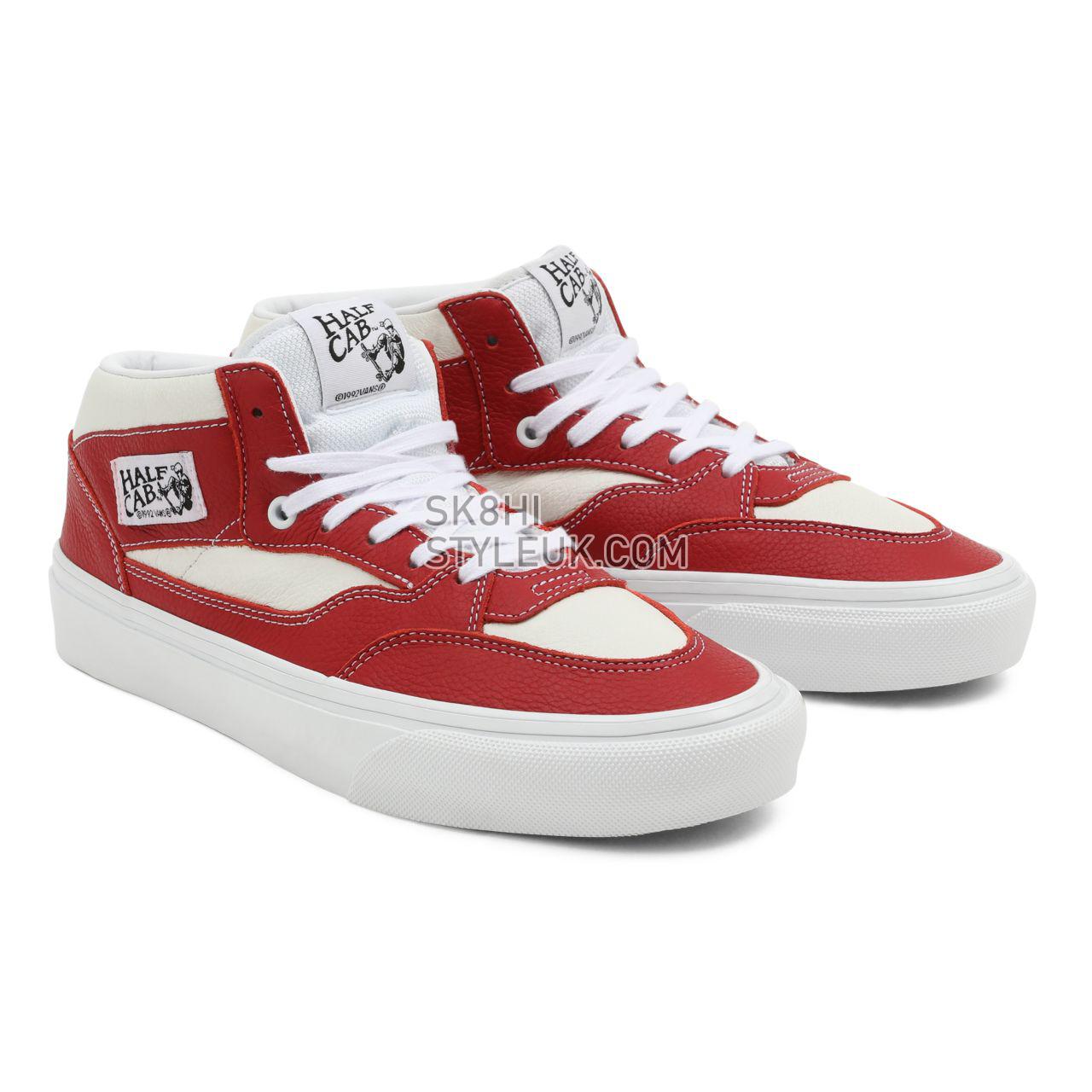 Vans Sport Leather Skate Half Cab 92 White Classic Mens Womens - (Sport Leather) Chili Pepper/White VN0A5KYA82E Shoes