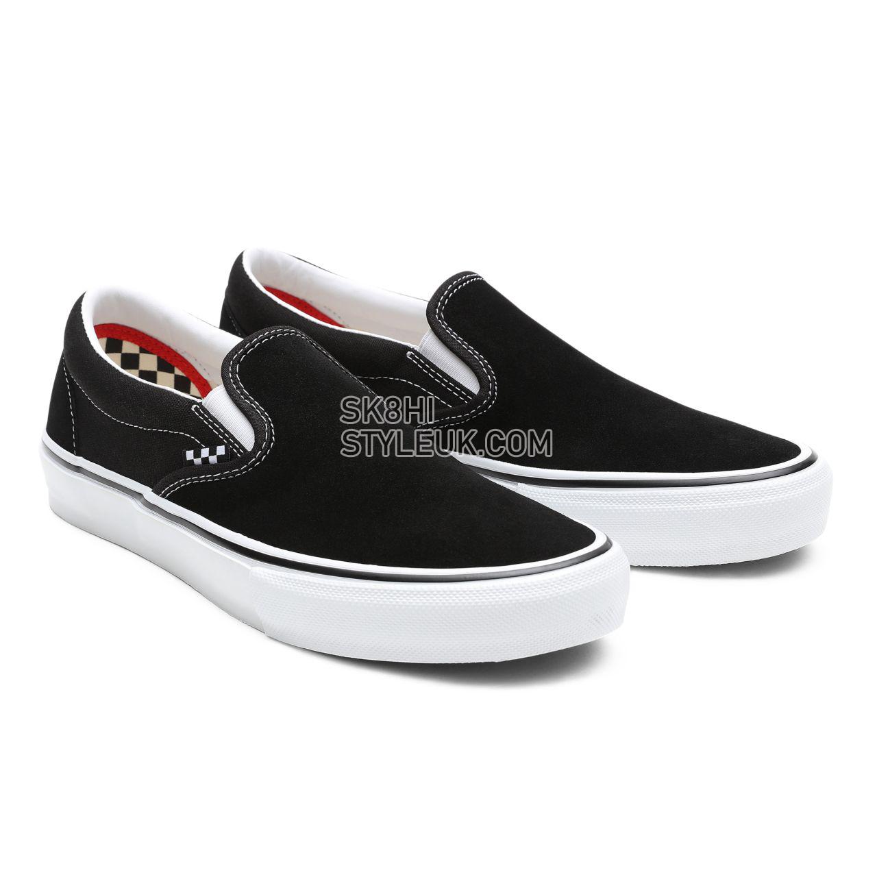 Vans Skate Slip-On Black Classic Mens Womens - Black/White VN0A5FCAY28 Shoes