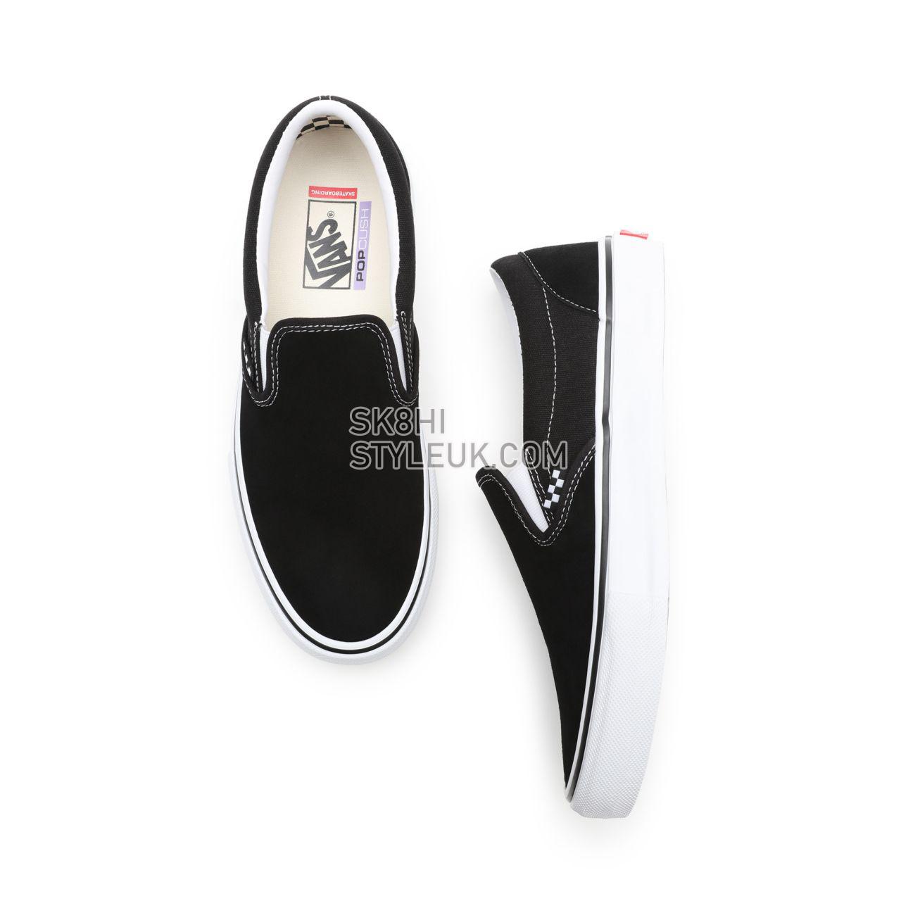 Vans Skate Slip-On Black Classic Mens Womens - Black/White VN0A5FCAY28 Shoes