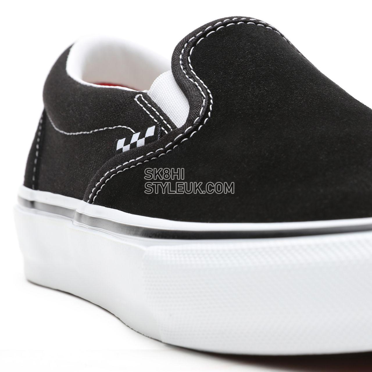 Vans Skate Slip-On Black Classic Mens Womens - Black/White VN0A5FCAY28 Shoes