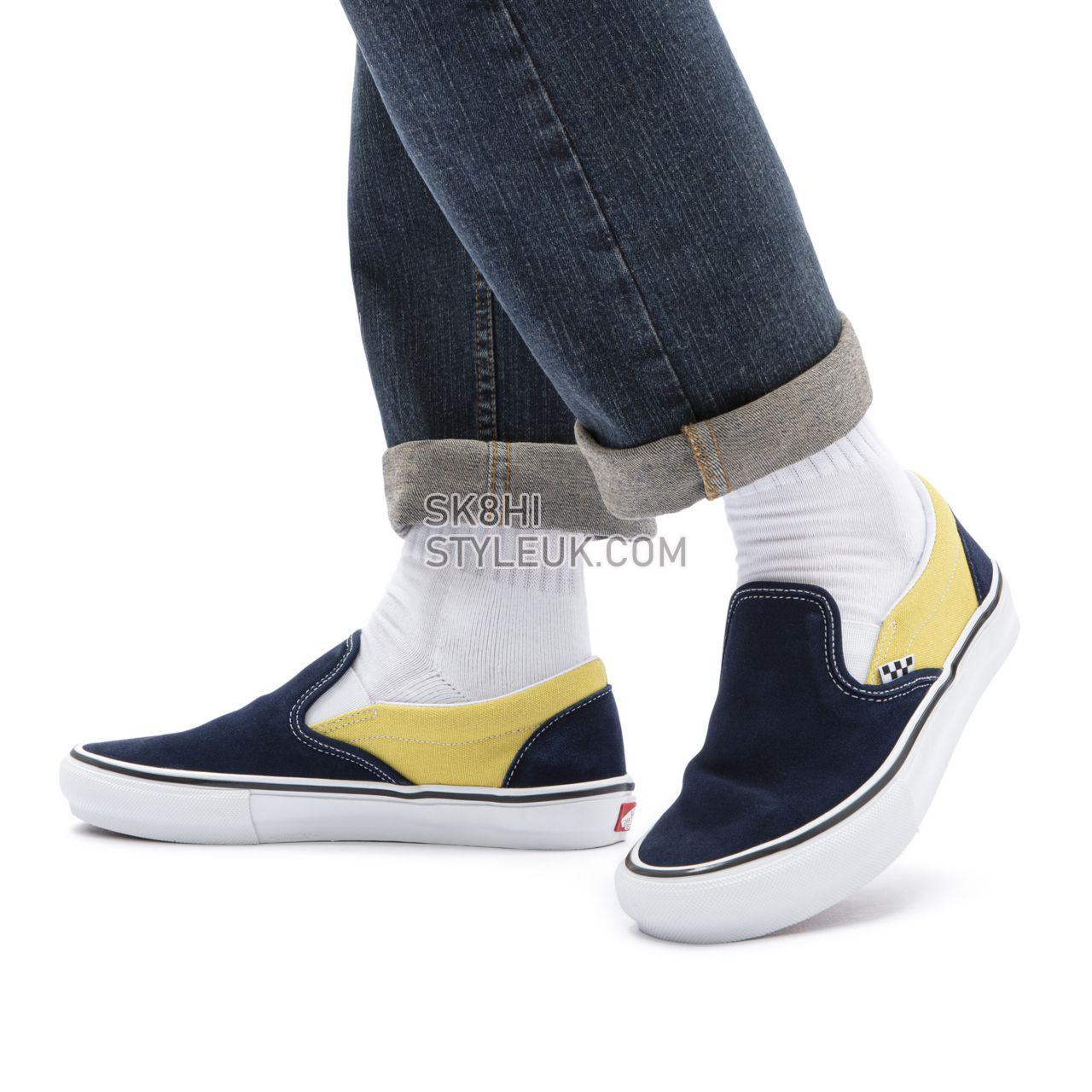 Vans Skate Slip-On Blue Classic Mens Womens - navy/gold VN0A5FCANGL Shoes