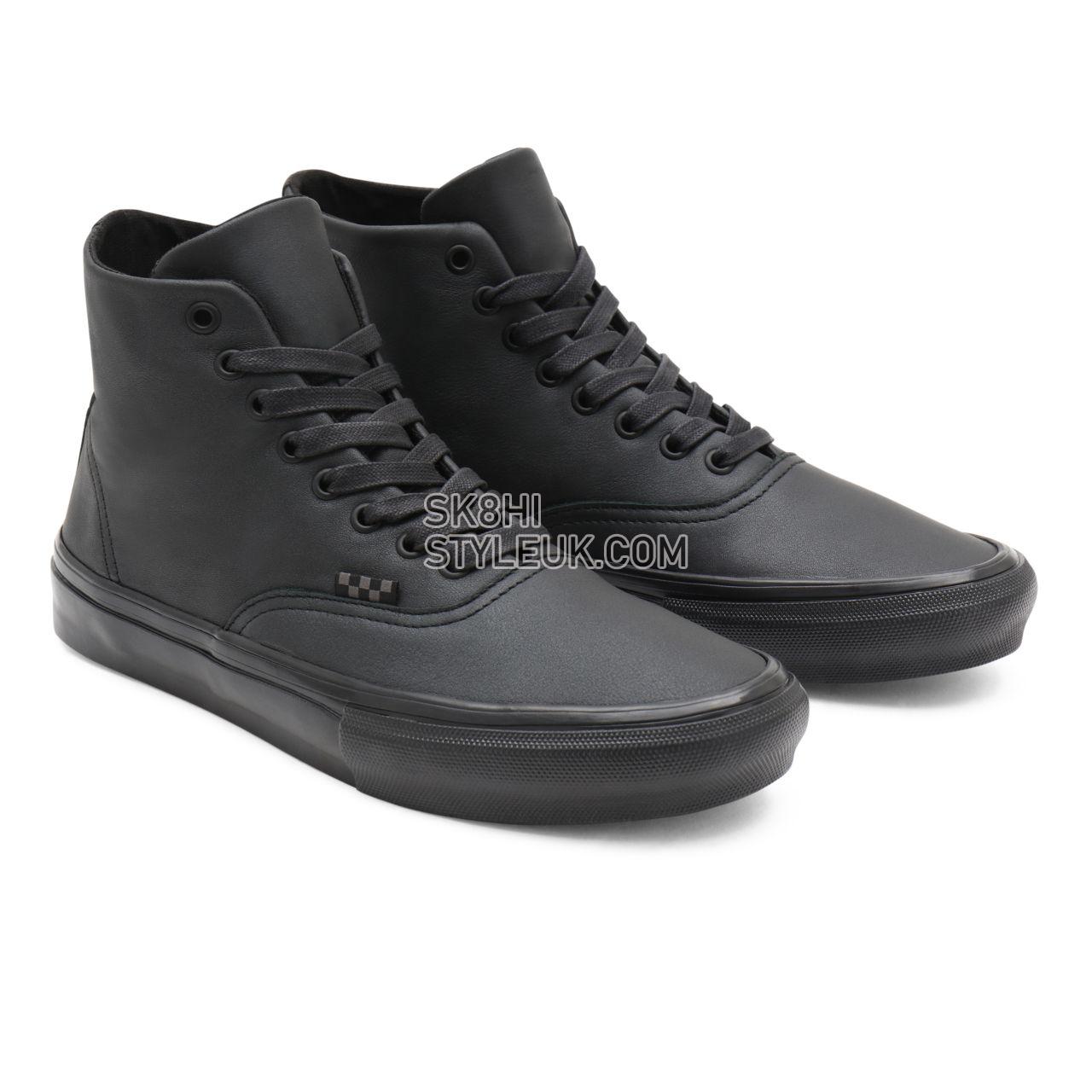 Vans Pearl Leather Skate Authentic High Black Classic Mens Womens - (Pearl Leather) black VN0A5HEM9CM Shoes