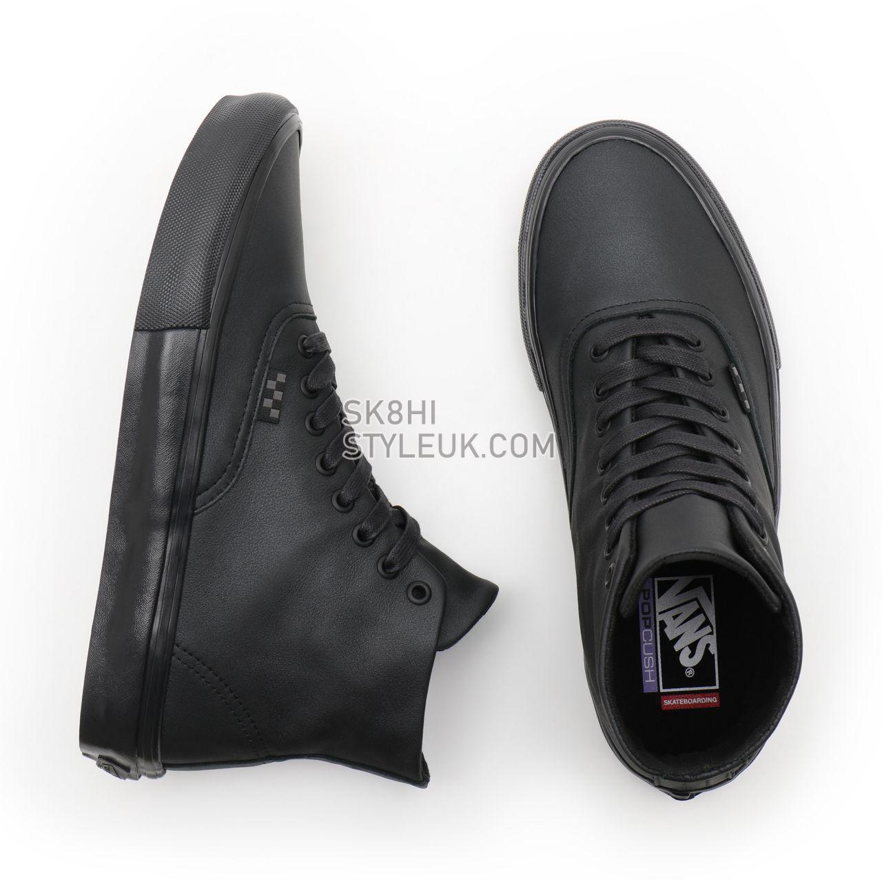 Vans Pearl Leather Skate Authentic High Black Classic Mens Womens - (Pearl Leather) black VN0A5HEM9CM Shoes