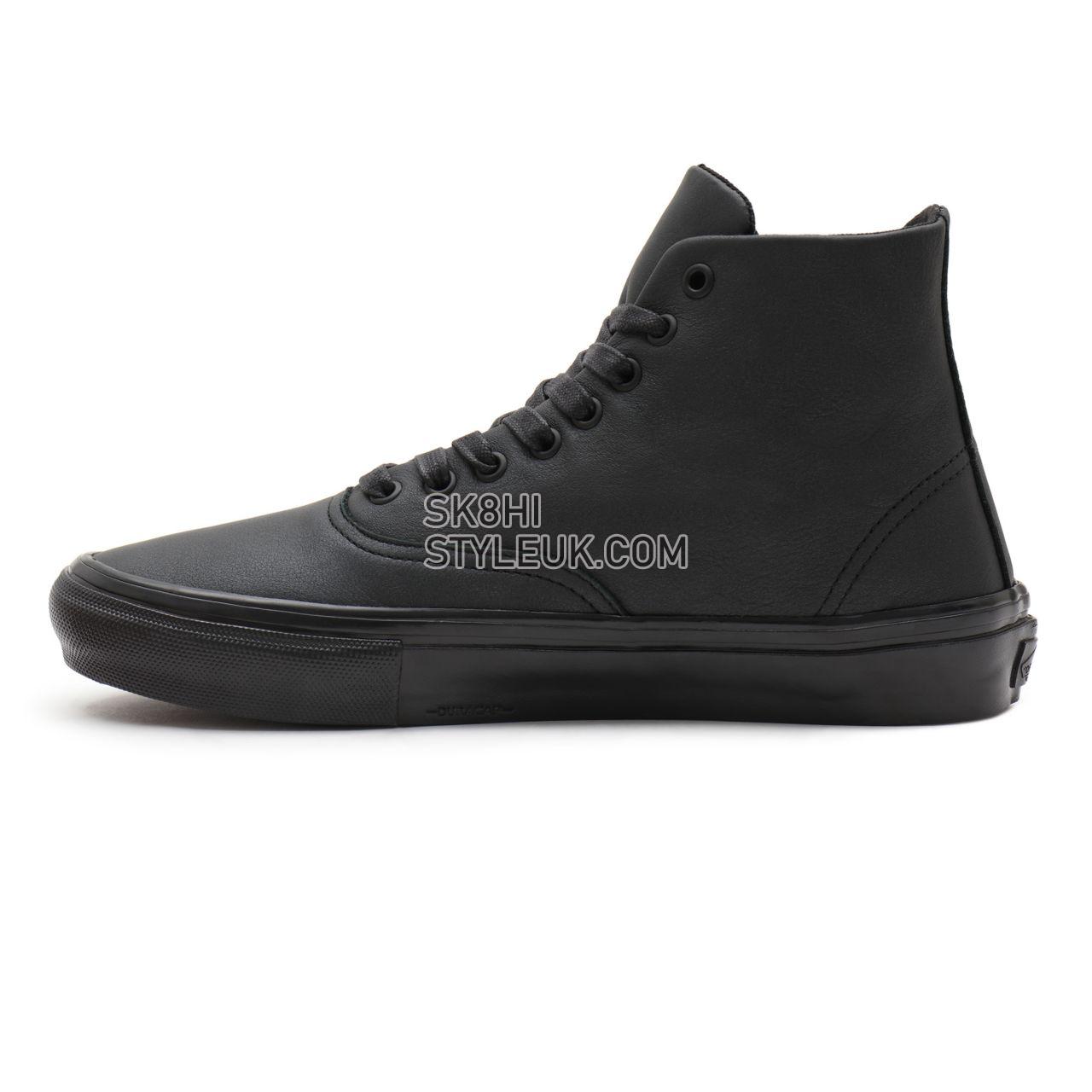 Vans Pearl Leather Skate Authentic High Black Classic Mens Womens - (Pearl Leather) black VN0A5HEM9CM Shoes