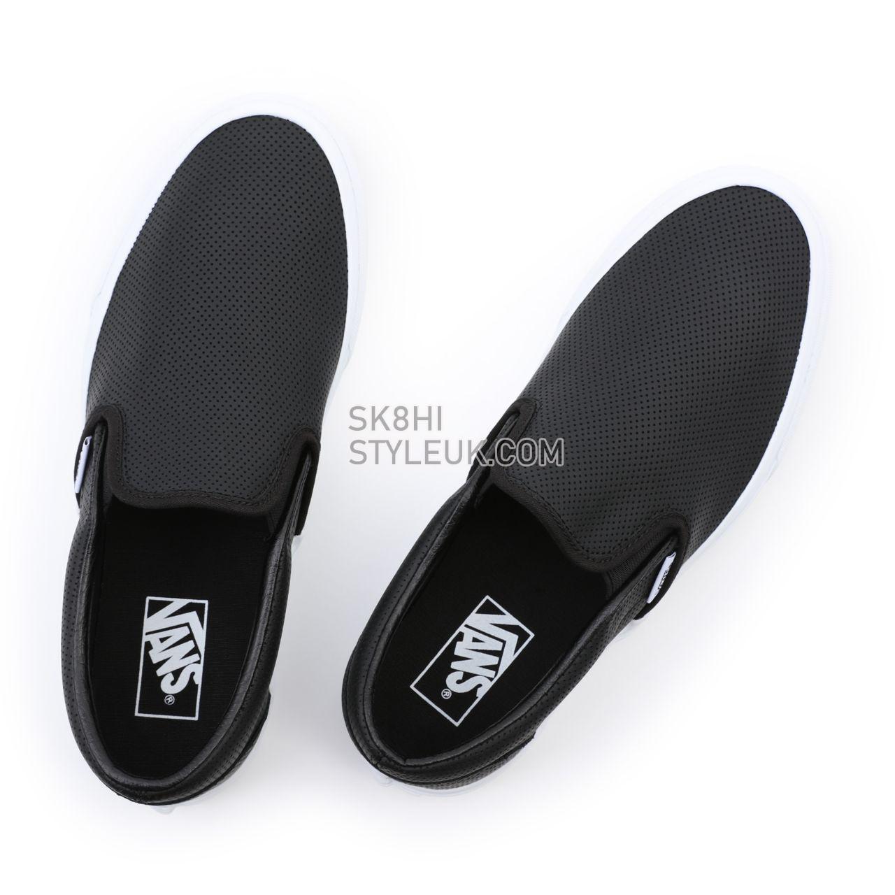 Vans Perf Leather Classic Slip-On Black Classic Mens Womens - (Perf Leather) Black VN000XG8DJ6 Shoes