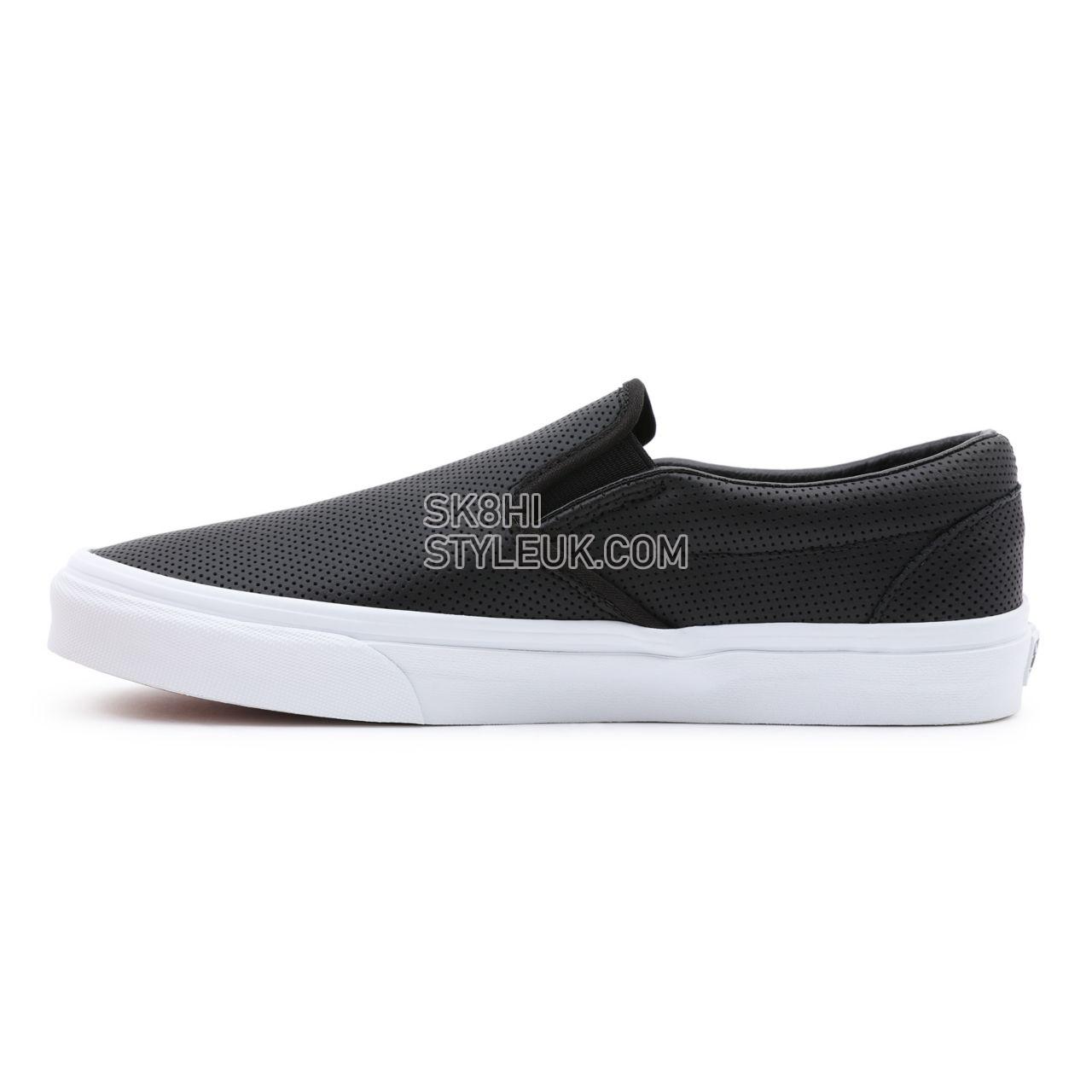 Vans Perf Leather Classic Slip-On Black Classic Mens Womens - (Perf Leather) Black VN000XG8DJ6 Shoes