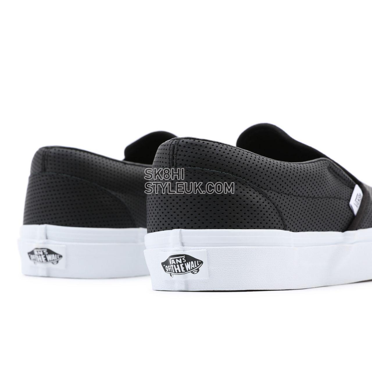 Vans Perf Leather Classic Slip-On Black Classic Mens Womens - (Perf Leather) Black VN000XG8DJ6 Shoes