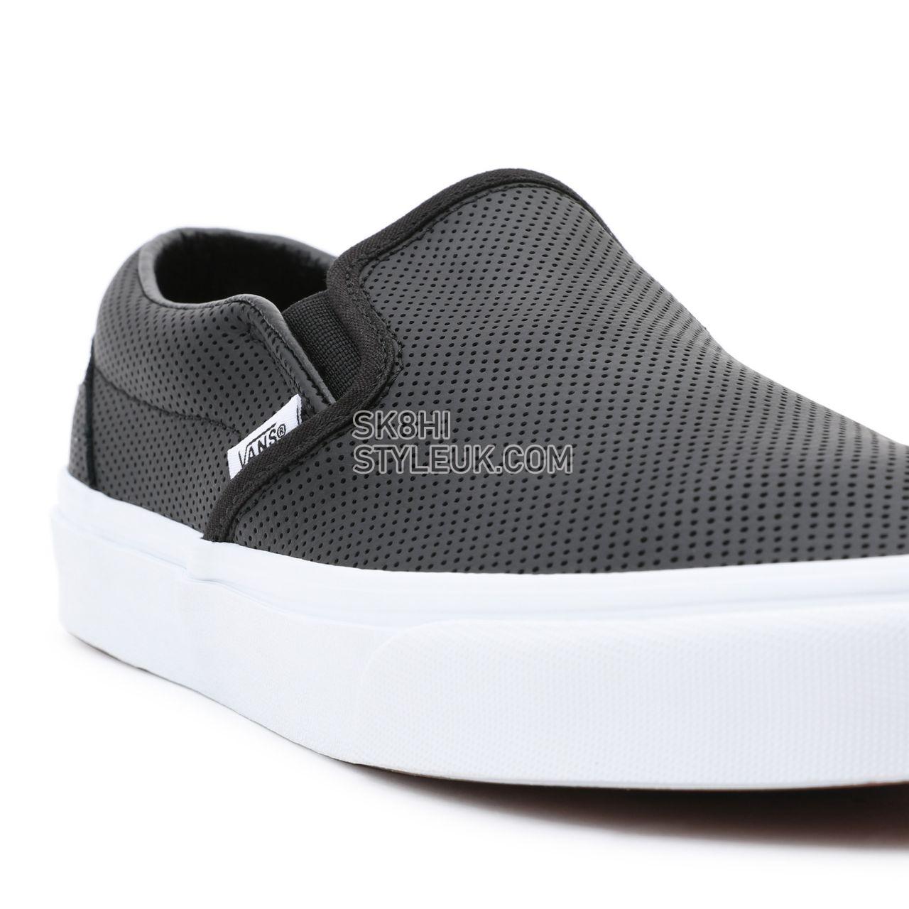 Vans Perf Leather Classic Slip-On Black Classic Mens Womens - (Perf Leather) Black VN000XG8DJ6 Shoes