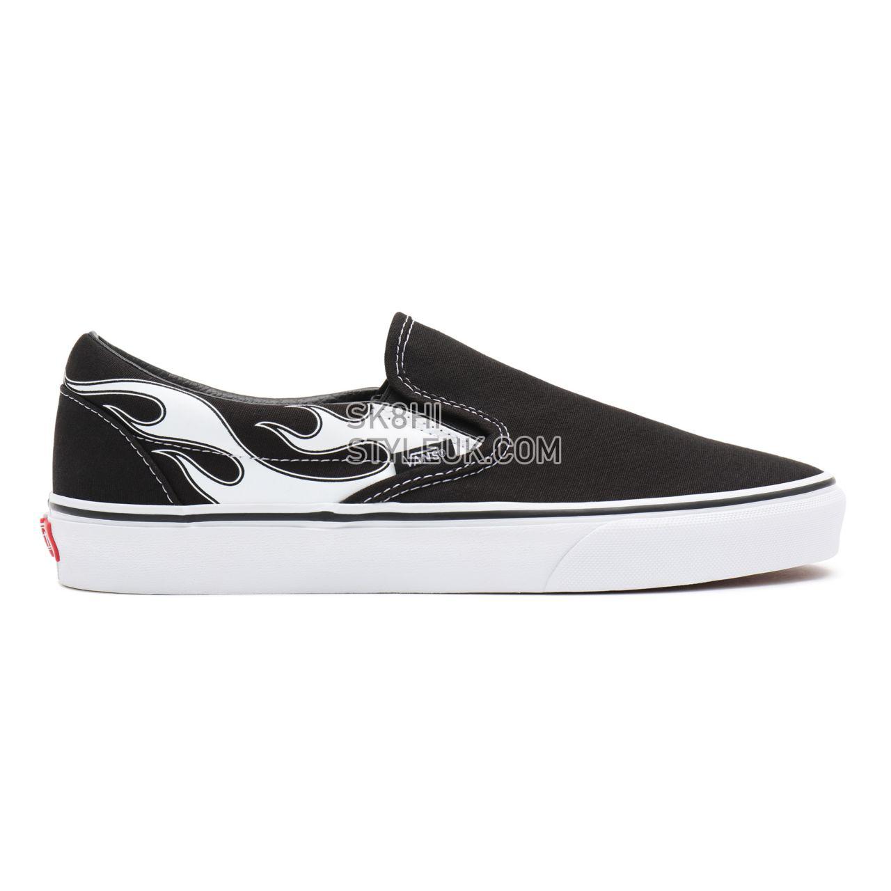 Vans Flame Classic Slip-On Black Classic Mens Womens - (Flame) black/white VN0A33TBK68 Shoes