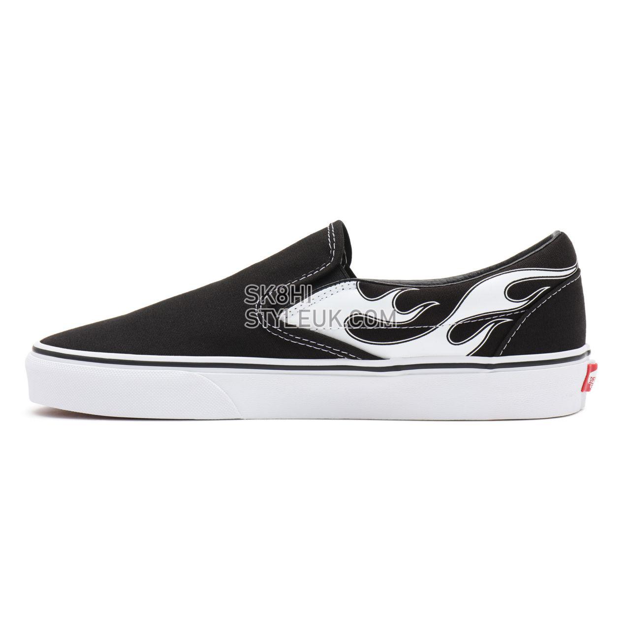 Vans Flame Classic Slip-On Black Classic Mens Womens - (Flame) black/white VN0A33TBK68 Shoes