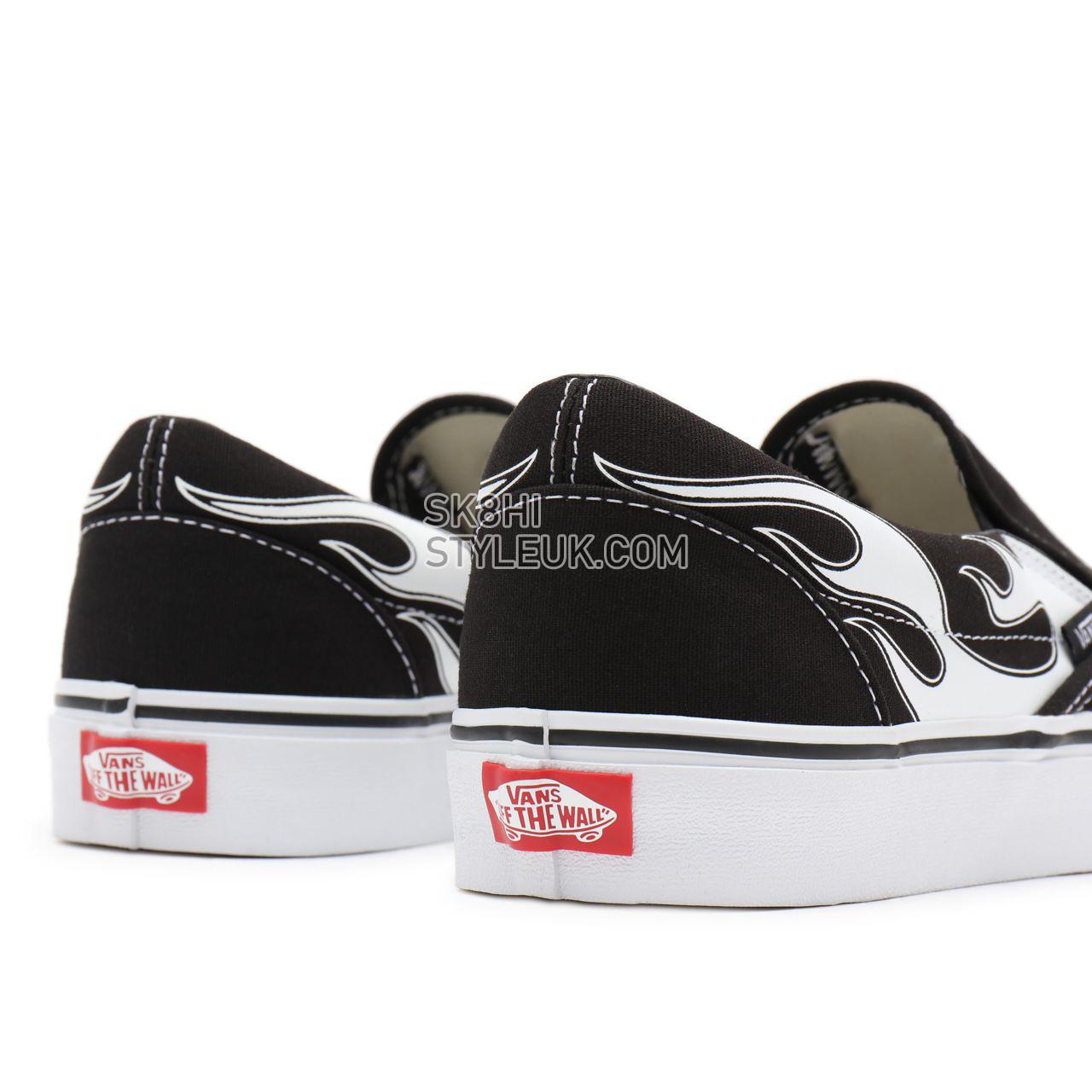 Vans Flame Classic Slip-On Black Classic Mens Womens - (Flame) black/white VN0A33TBK68 Shoes