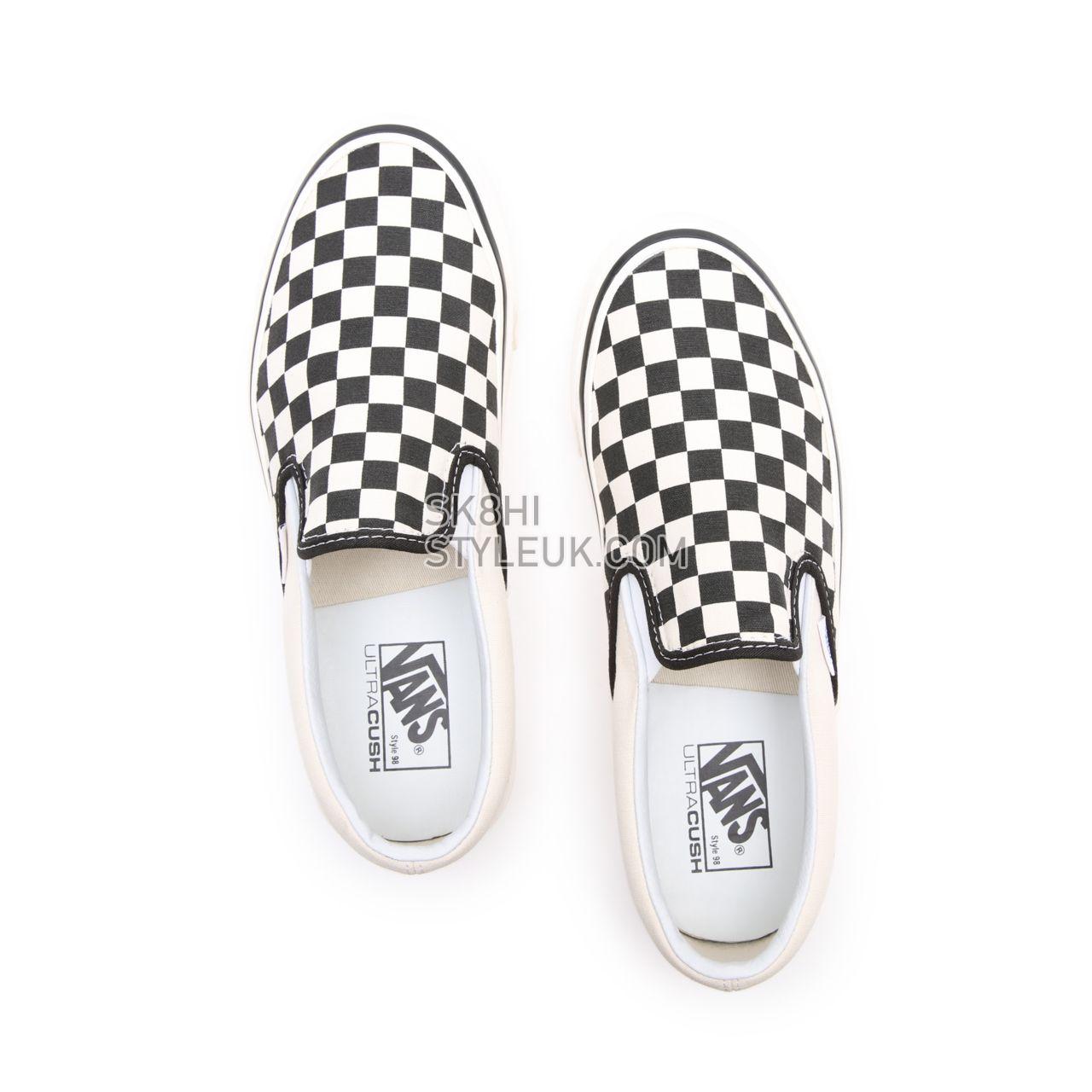 Vans Anaheim Factory Classic Slip-On 98 DX Black Classic Mens Womens - (Anaheim Factory) Checkerboard/Black/White VN0A3JEXPU1 Sh