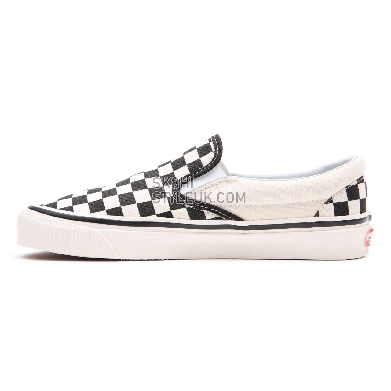 Vans Anaheim Factory Classic Slip-On 98 DX Black Classic Mens Womens - (Anaheim Factory) Checkerboard/Black/White VN0A3JEXPU1 Sh